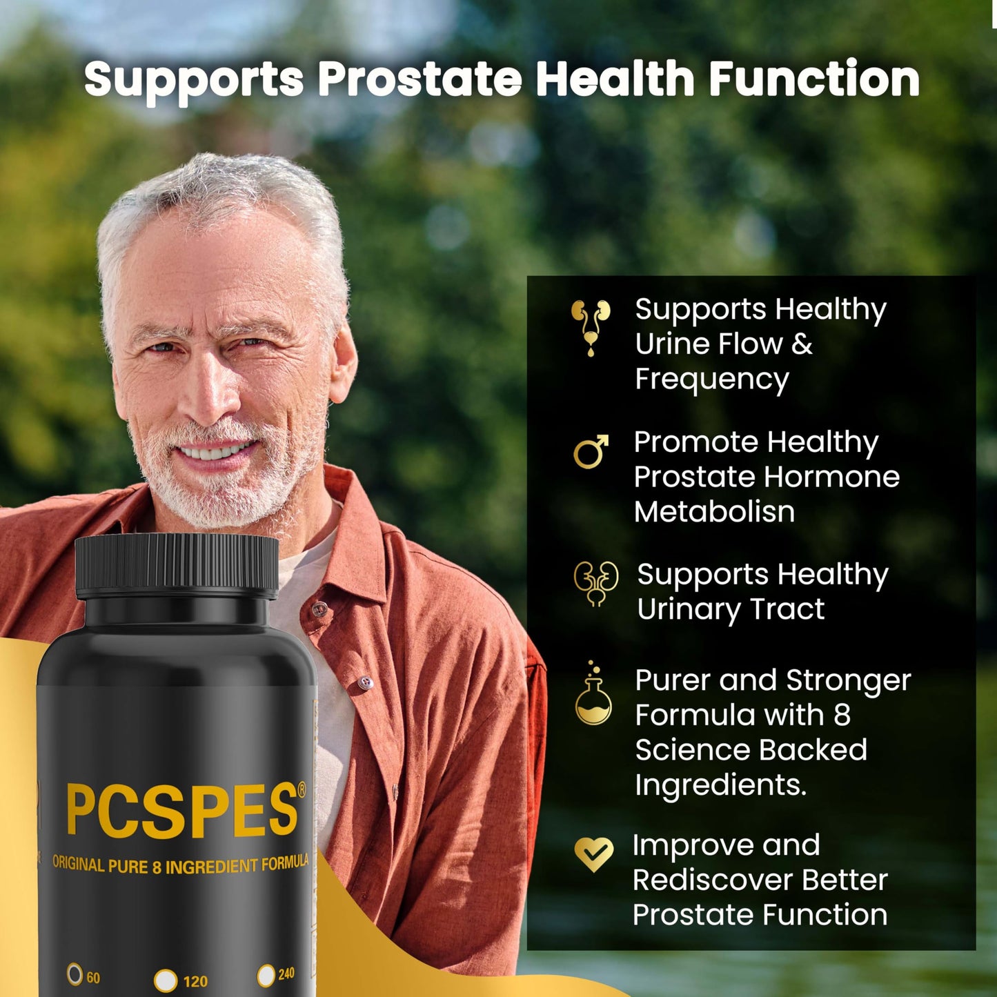 PCSPES Prostate Supplements for Men Capsule 60 Count
