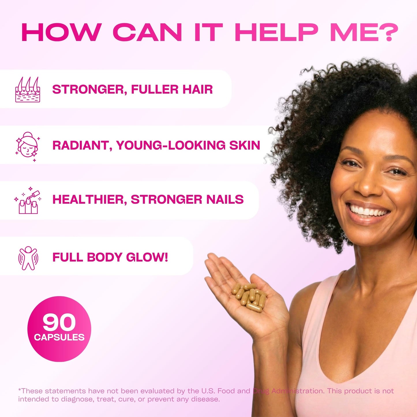 GOBIOTIX Hair, Skin & Nails Vitamins for Women 90 Capsules
