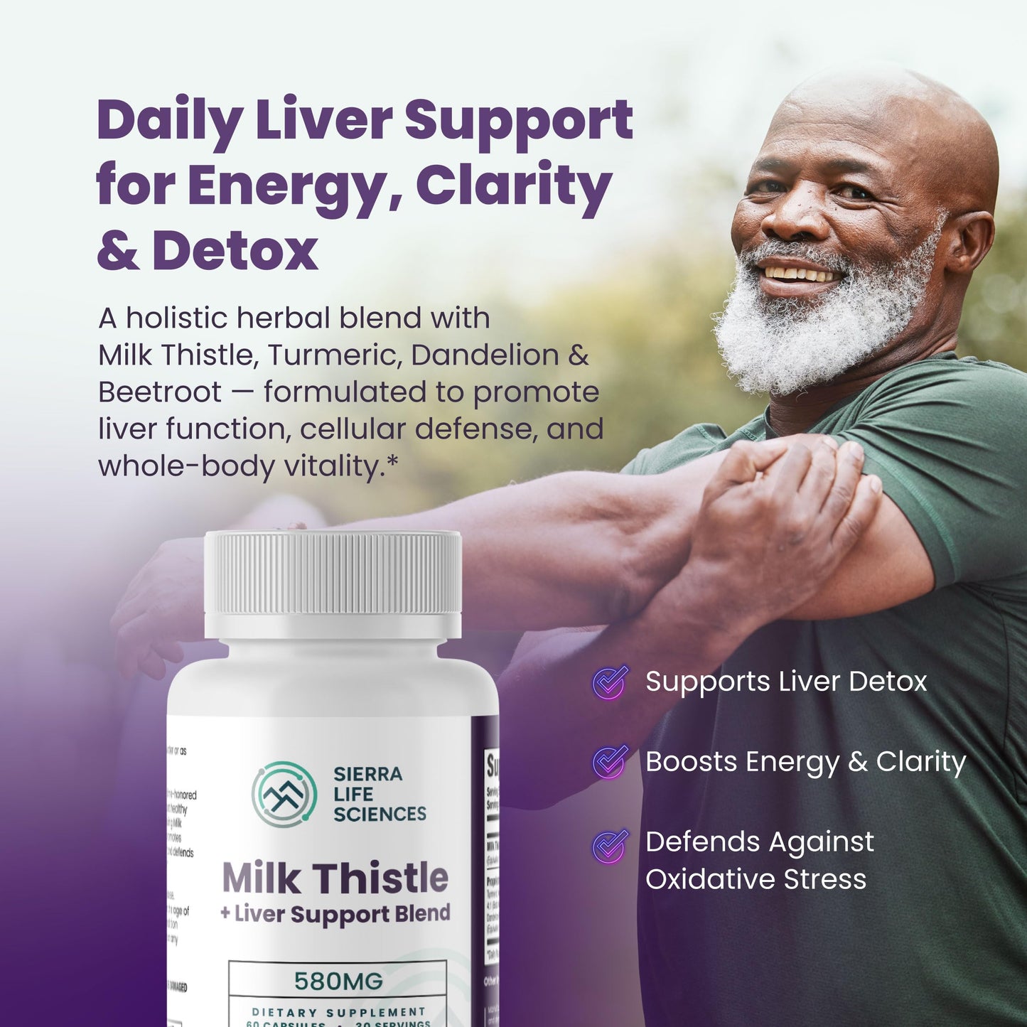 SIERRA LIFE SCIENCES Milk Thistle+ Liver Support Blend 60 Capsules