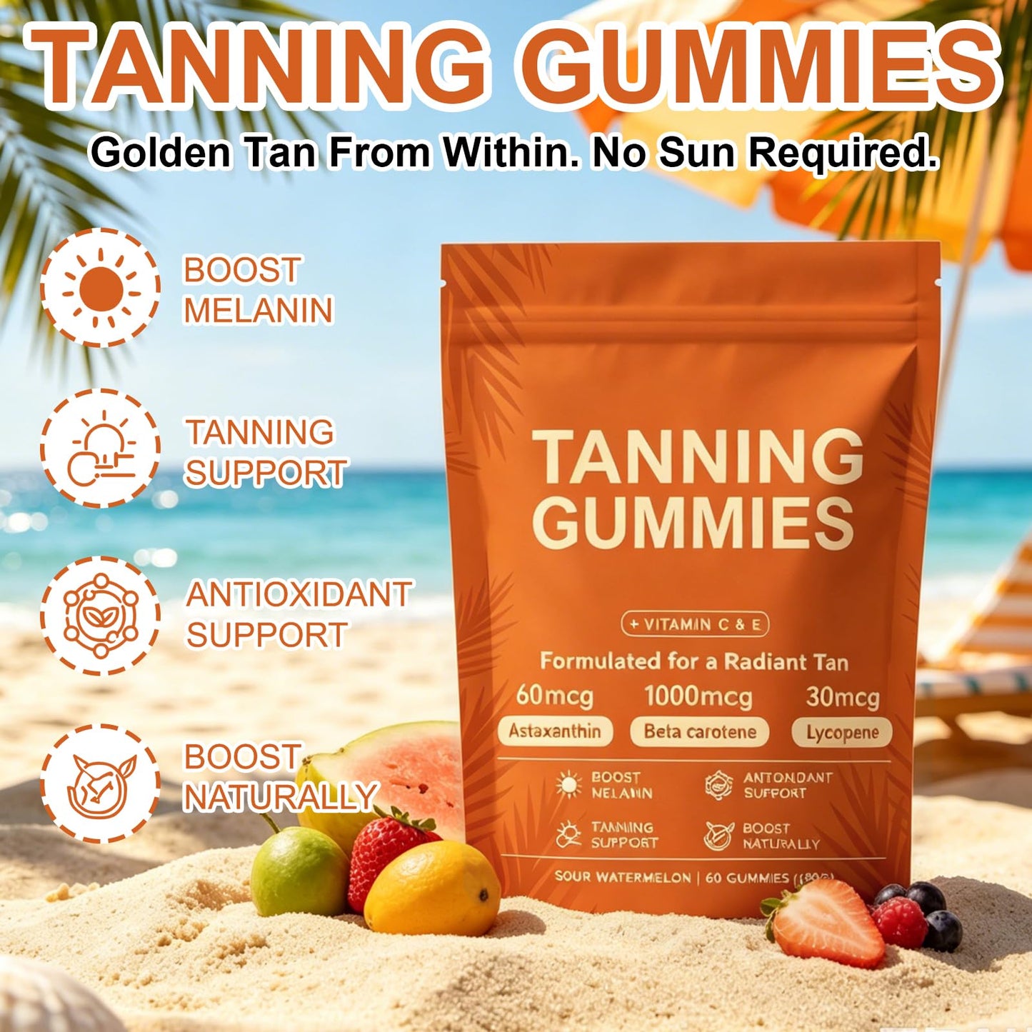 OUXDOXZ Tanning Gummies 60 Gummies