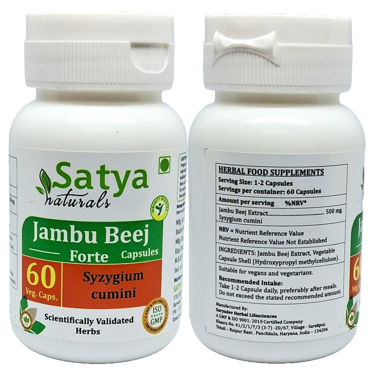Satya Naturals Jambu Beej Forte Capsules 500 mg, 120 Capsules