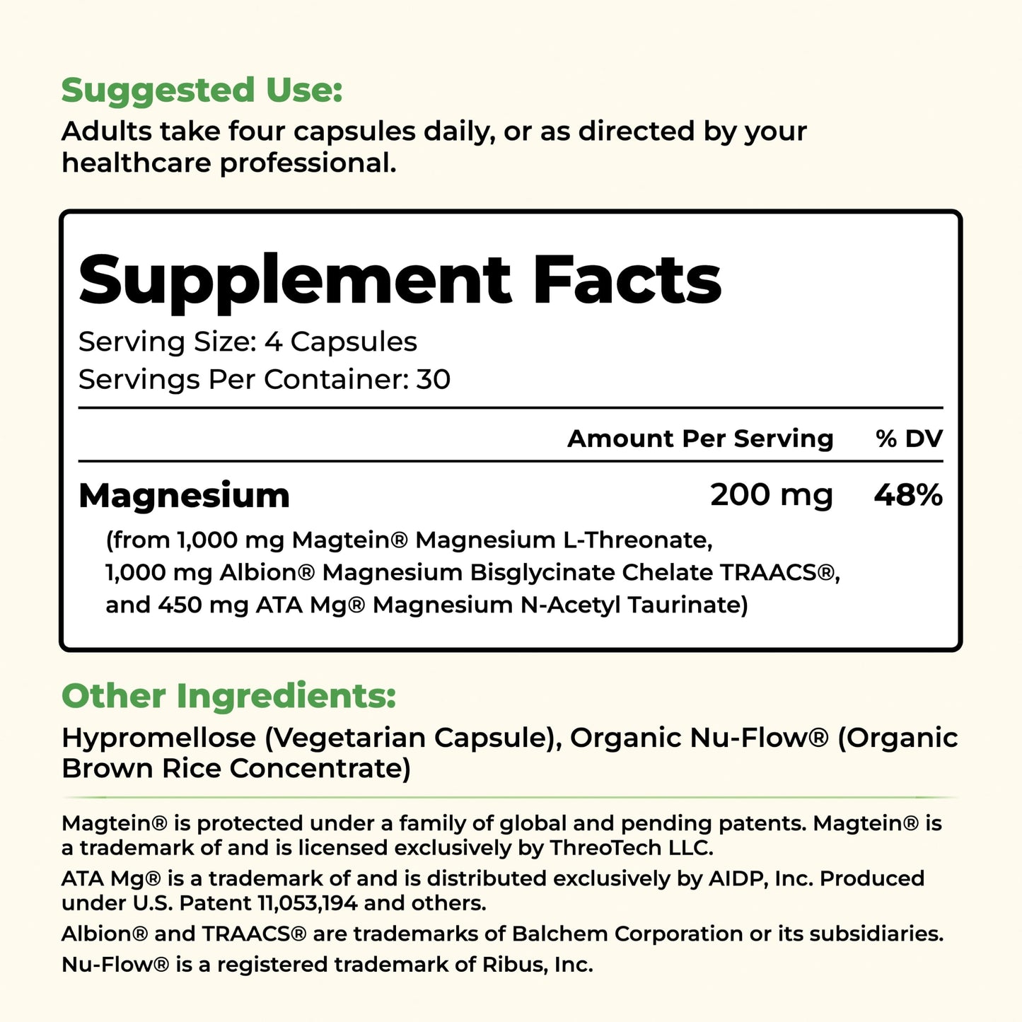 You Vites Threonix Triple Magnesium Complex Capsules, 120 Capsules