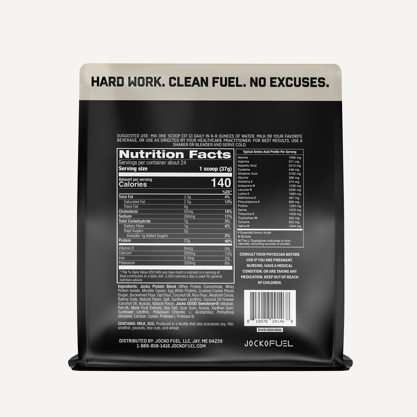Jocko Fuel Whey Protein Powder Cookies & Cream, 32 Servings