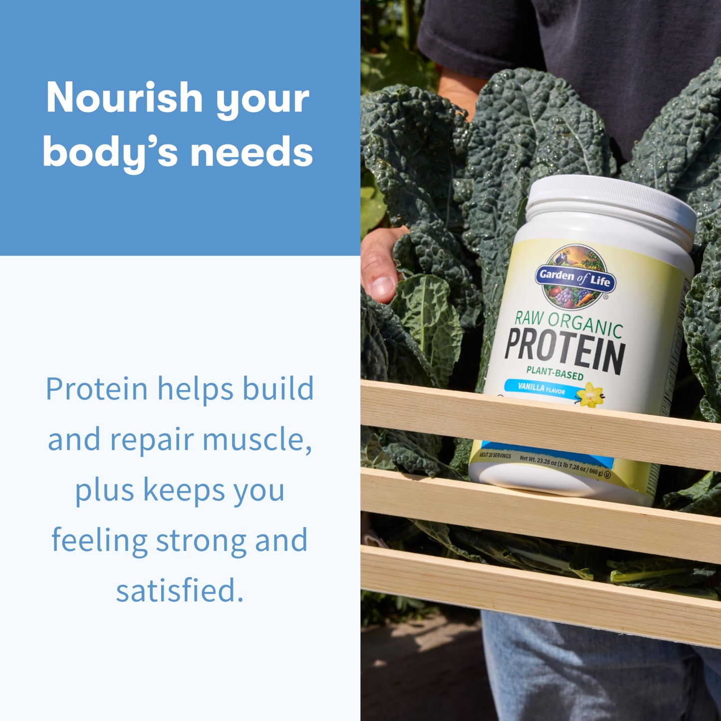 Garden of Life Protein Powder, Vanilla, 21.86 oz