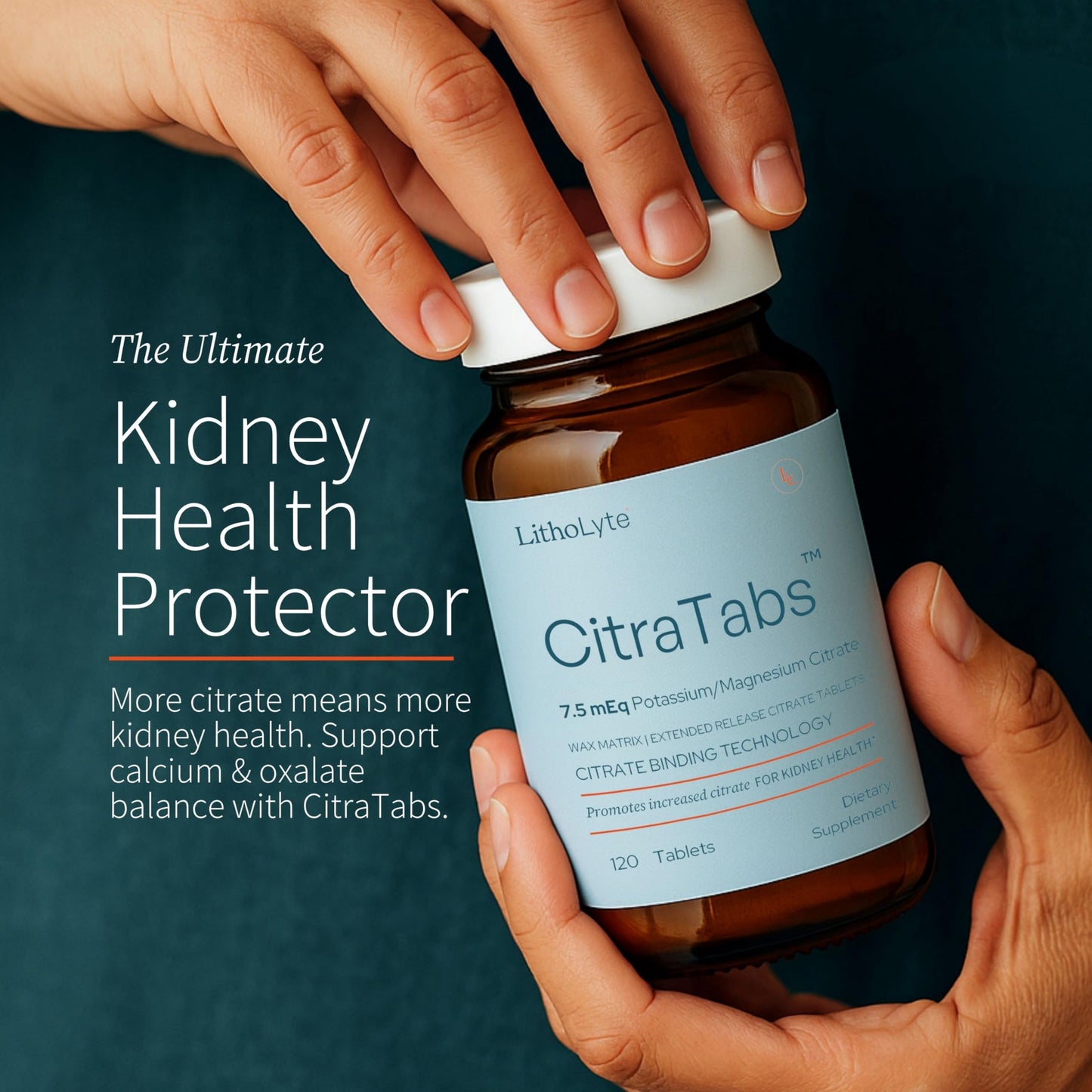 LithoLyte CitraTabs 7.5 mEq Extended-Release Citrate Tablets 120 Tablets