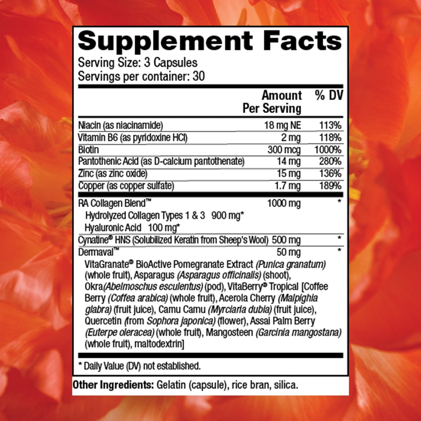 Reserveage Nutrition Tres Beauty 3 Collagen Supplement with Keratin & Biotin 90 Capsules