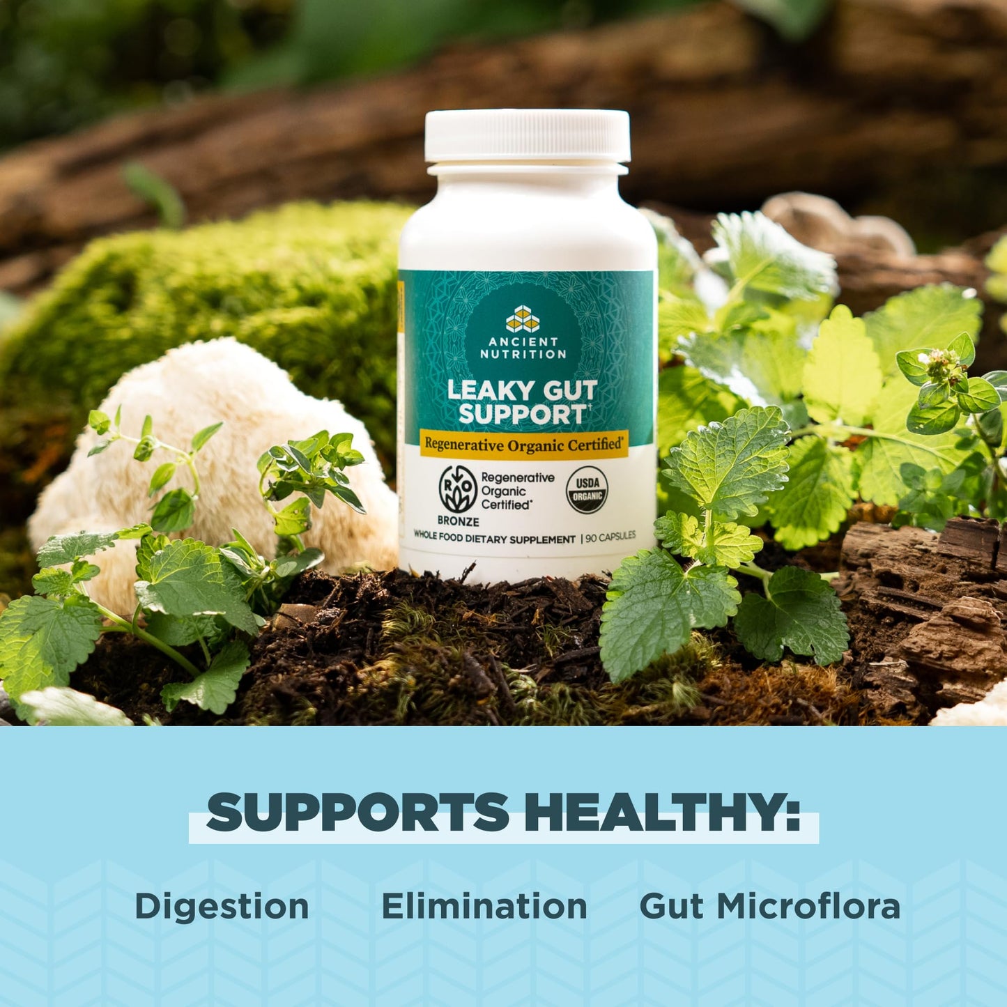 Ancient Nutrition Regenerative Organic Certified Leaky Gut Capsule, 90 Count