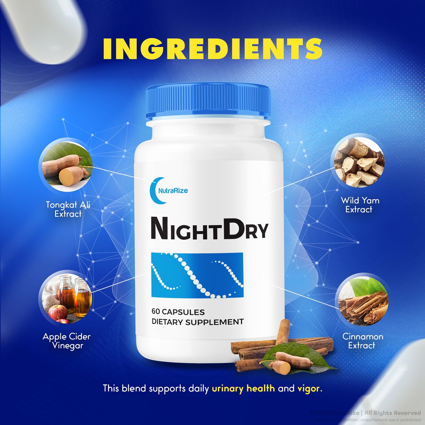 NutraRize NightDry Capsules, 120 Capsules