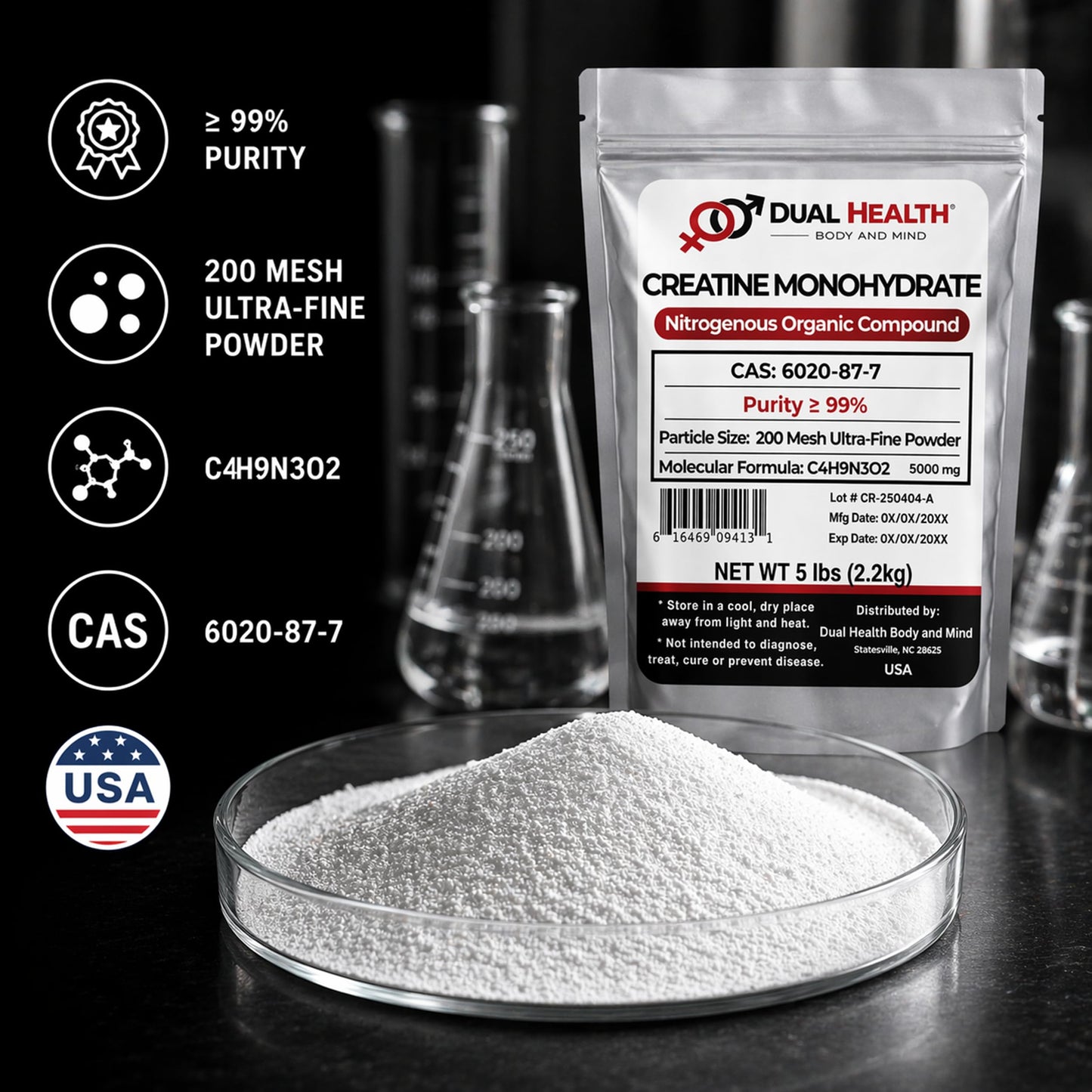 Dual Health Body & Mind Creatine Monohydrate Powder 70 Servings