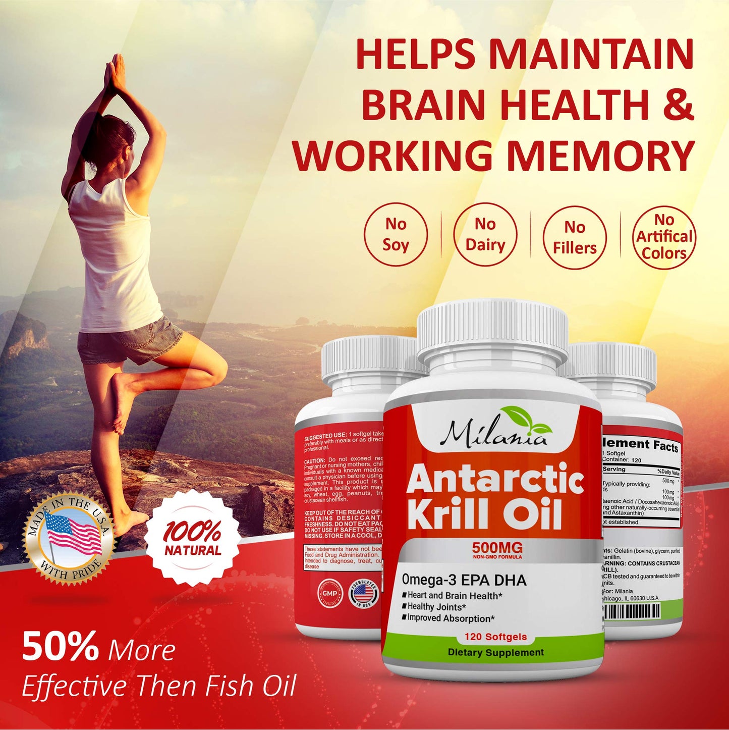 MILANIA Antarctic Krill Oil Softgels 120
