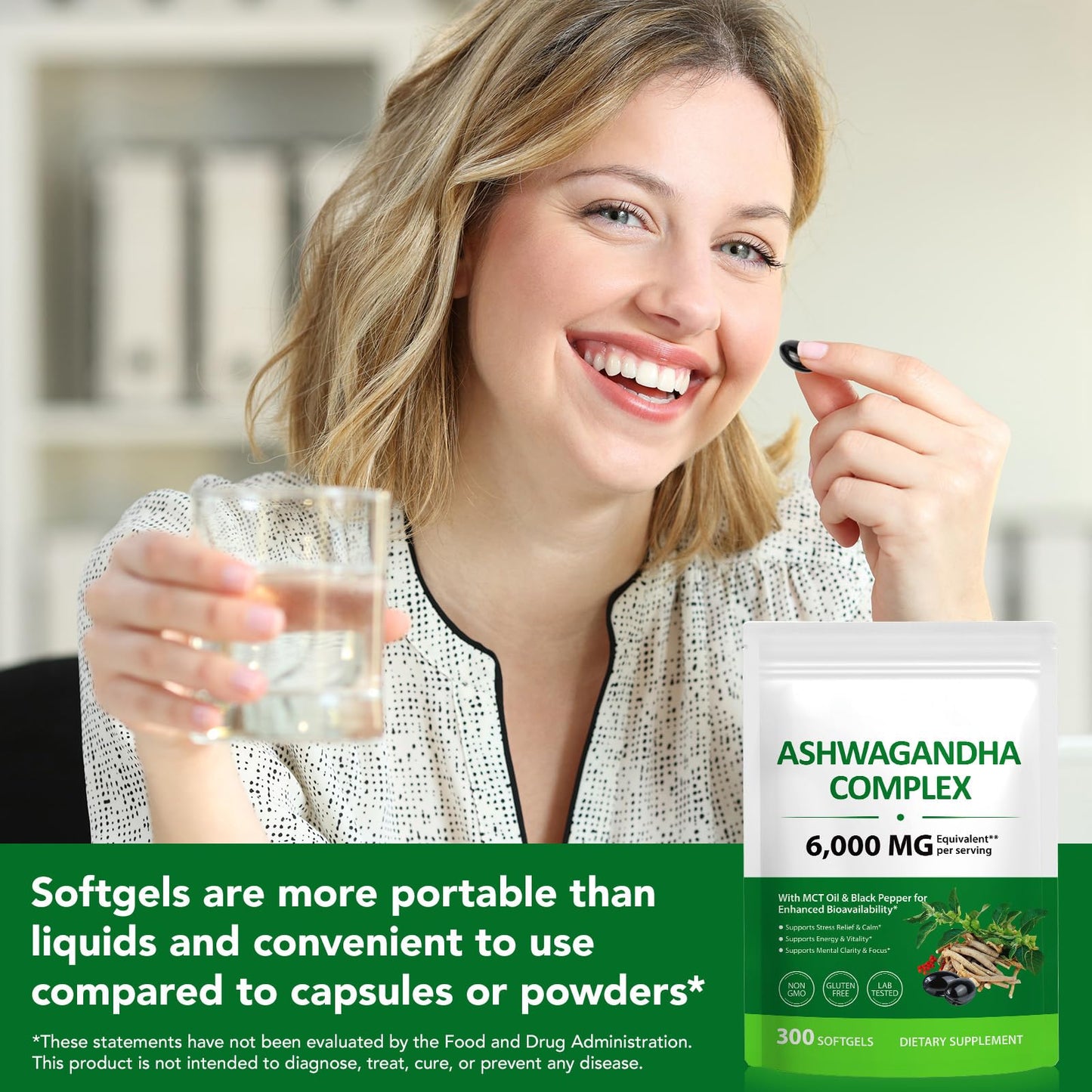 ZUZOKKAHA Ashwagandha Extract Capsules 300 Count