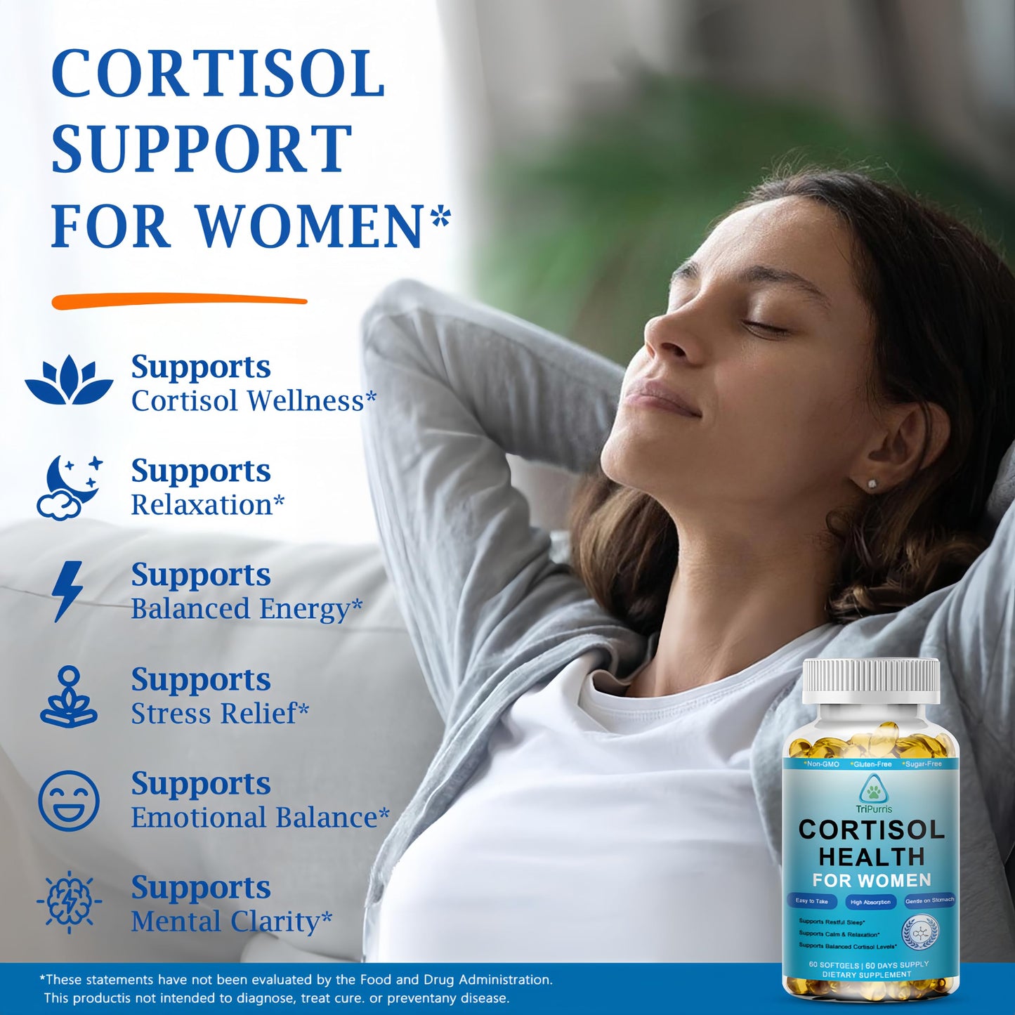 TriPurris Cortisol Balance Support Softgel 60 Count