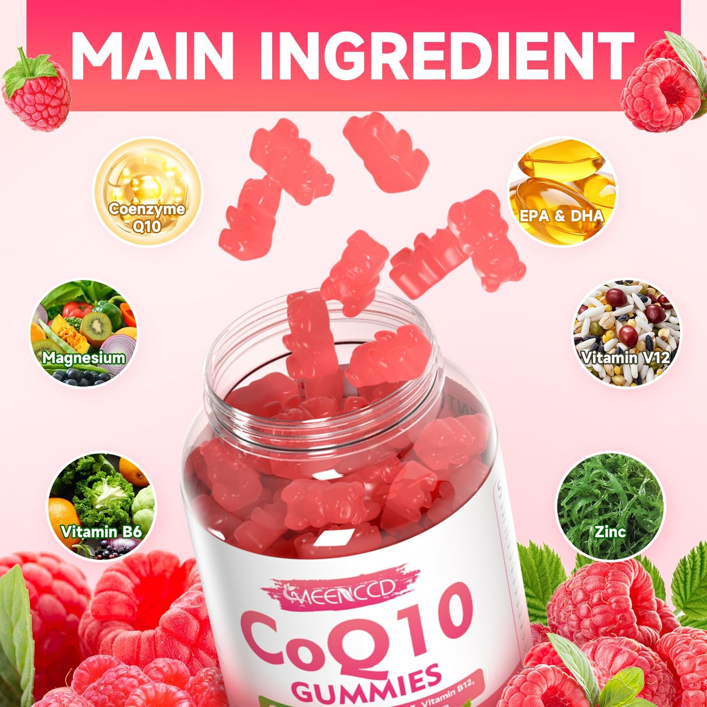 MEENCCD CoQ10 Gummies 250mg, 60 Count