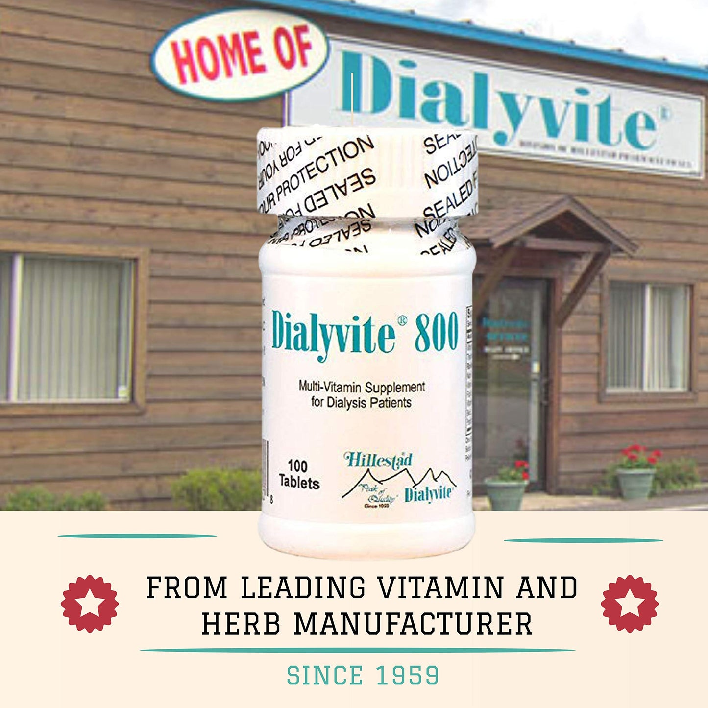 Dialyvite 800 Multi-Vitamin Supplement for Dialysis Patients, 100 Tablets