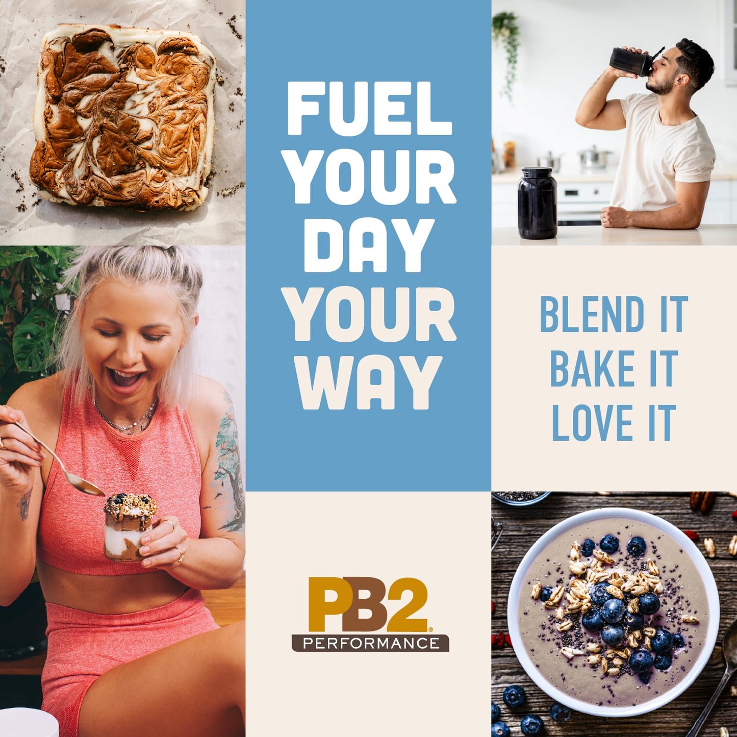 PB2 Performance Almond Plant Based Vegan Protein Powder, 16 Servings