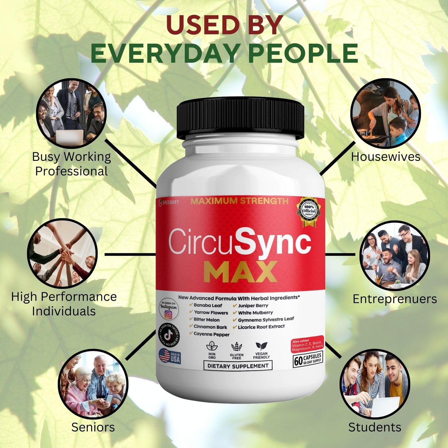 GREENVIFY CircuSync Max Dietary Supplement, Maximum Strength, 60 Capsules
