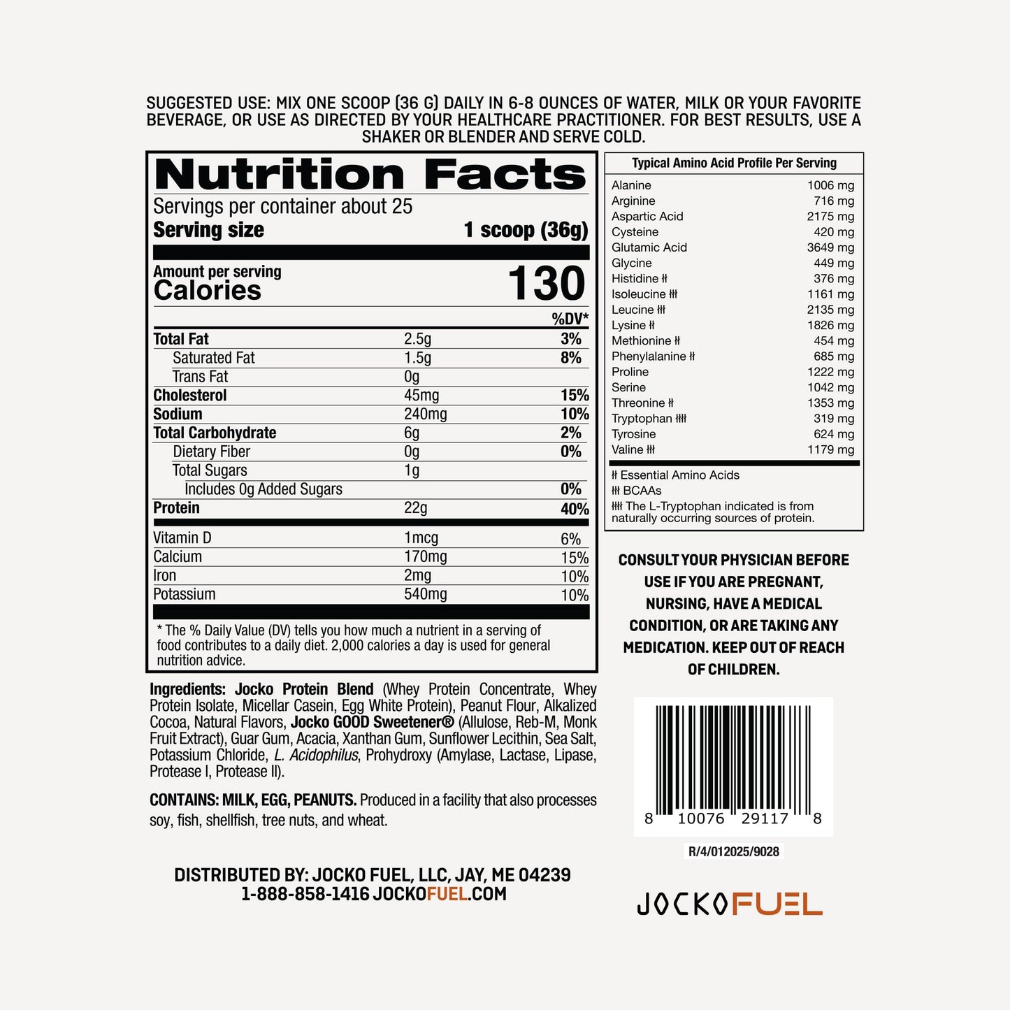 Jocko Fuel Mölk Whey Protein Powder Chocolate Peanut Butter 2 lb