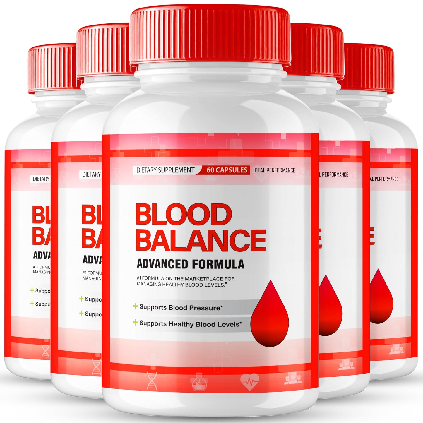 IDEAL PERFORMANCE Blood Balance Blood Formula Support Supplement, 300 Capsules