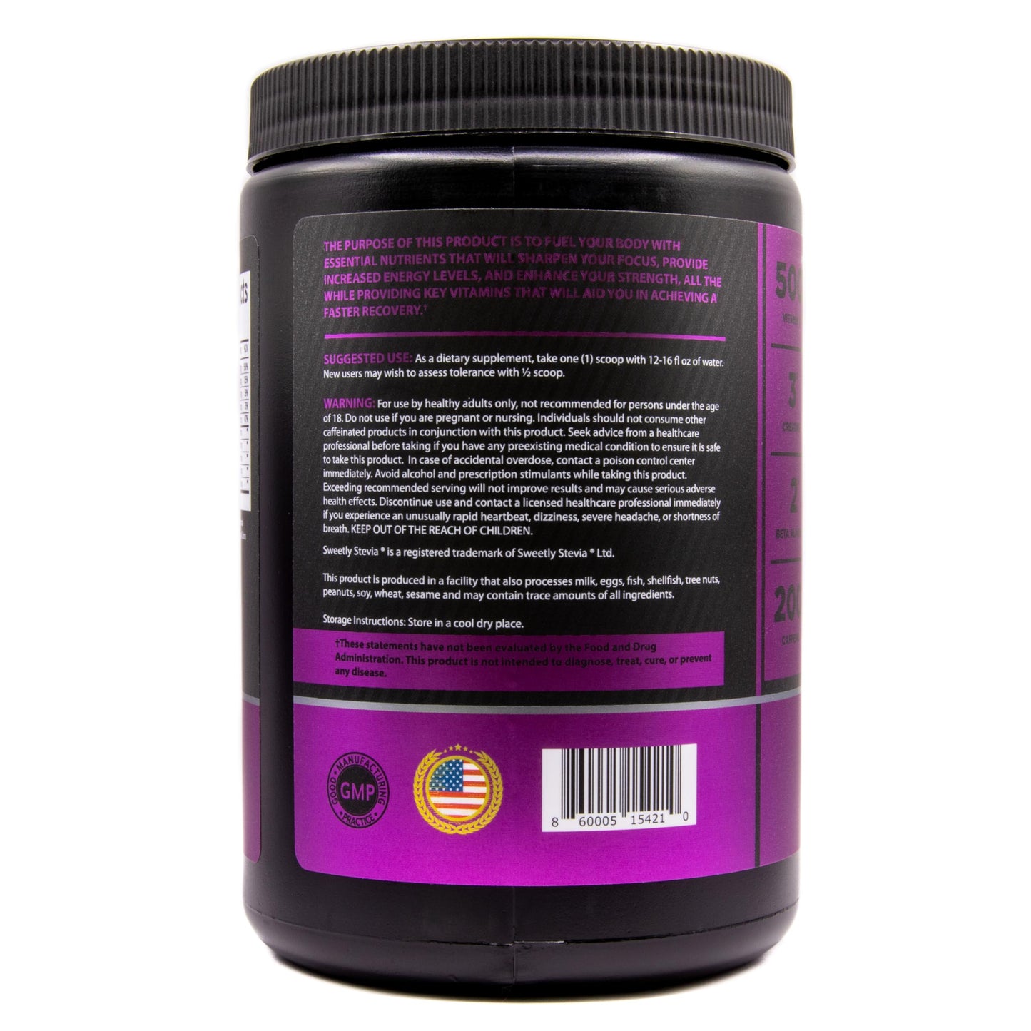 PurpleWorks Nutrition Pre Workout Powder 15.6 oz