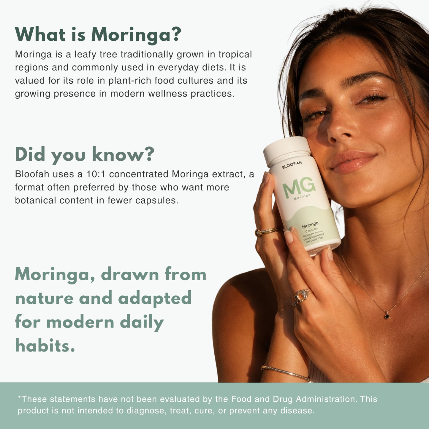 Bloofah MG Moringa Capsules 500mg 120 Count