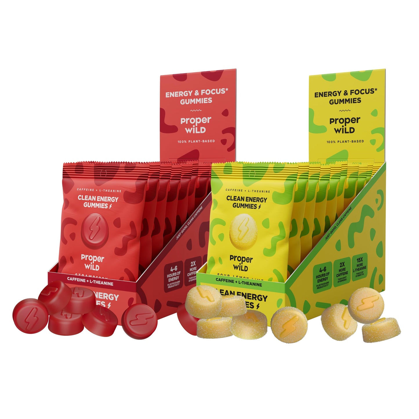 Proper Wild Vegan Energy Gummies Variety Bundle, 80 Gummies
