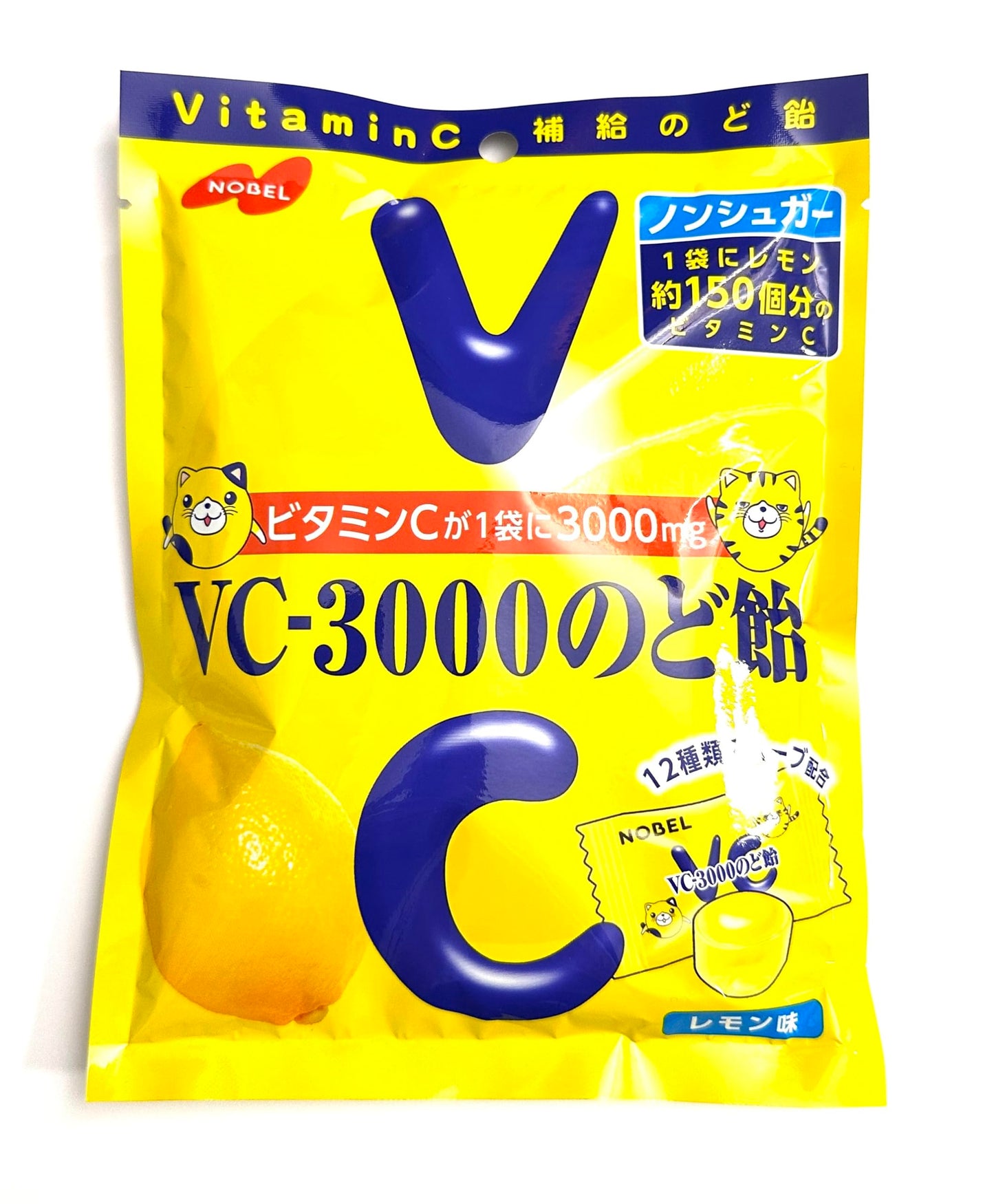 Nobel VC-3000 Nodo Ame Vitamin C Lozenges, 12 Pack