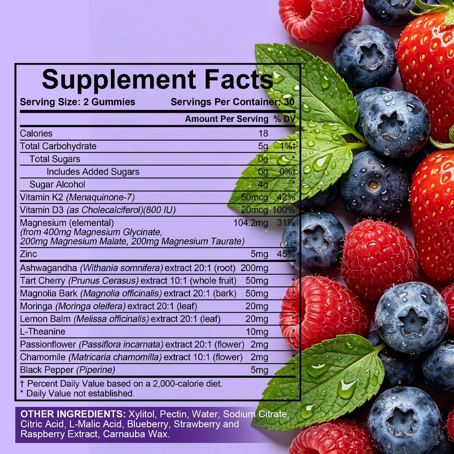 VitalXtra Sugar-Free Magnesium Glycinate Gummies 60 Count
