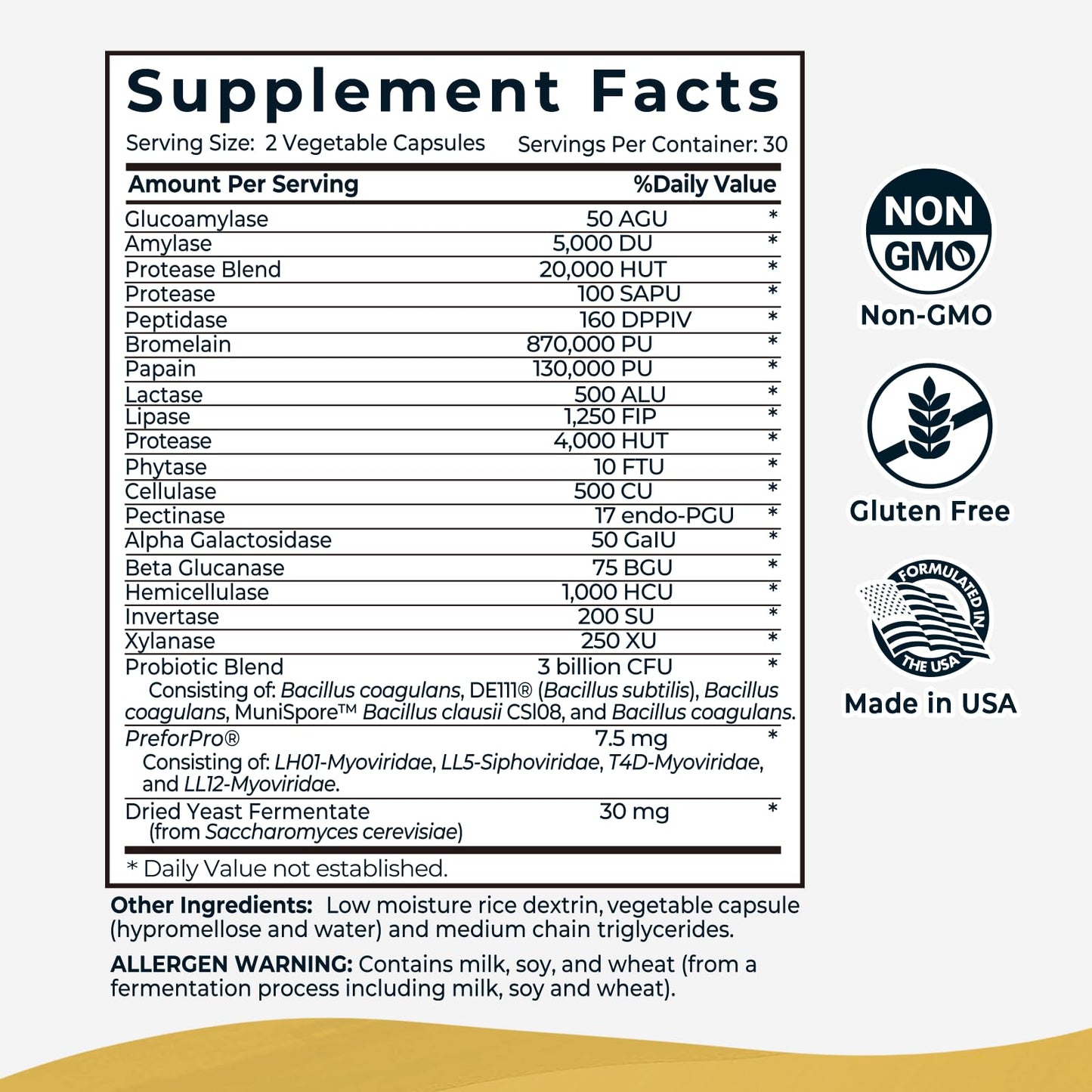 Divinity Nutra 4-in-1 Prebiotic Probiotic & Postbiotic for Women & Men Digestive Support Capsules 60 Count