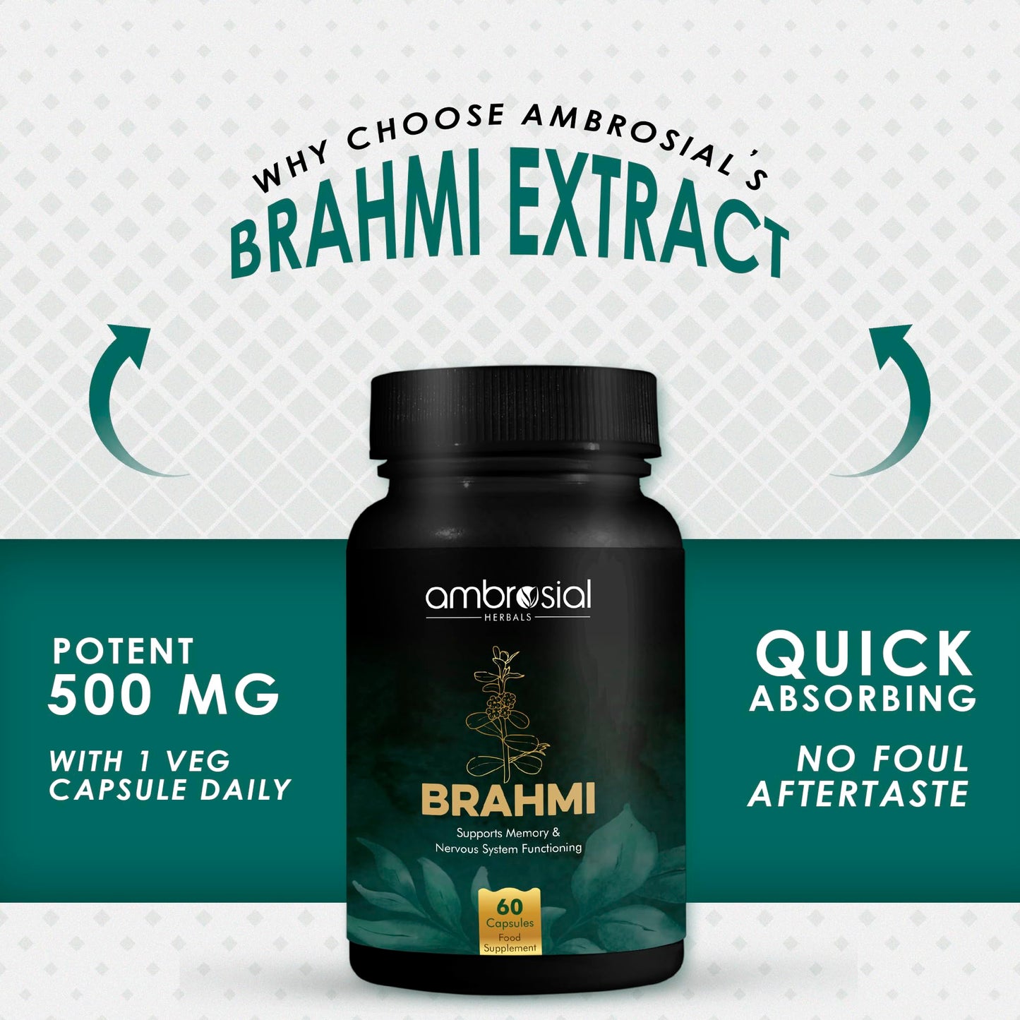 AMBROSIAL Brahmi 500 mg, 60 Capsules