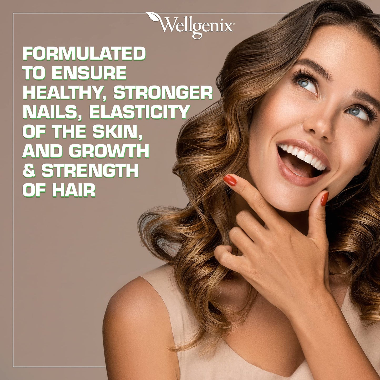 Wellgenix Purvana MAX Hair Skin and Nails Supplement 5000mcg Biotin with MSM & B-Complex 60 Veggie Capsules