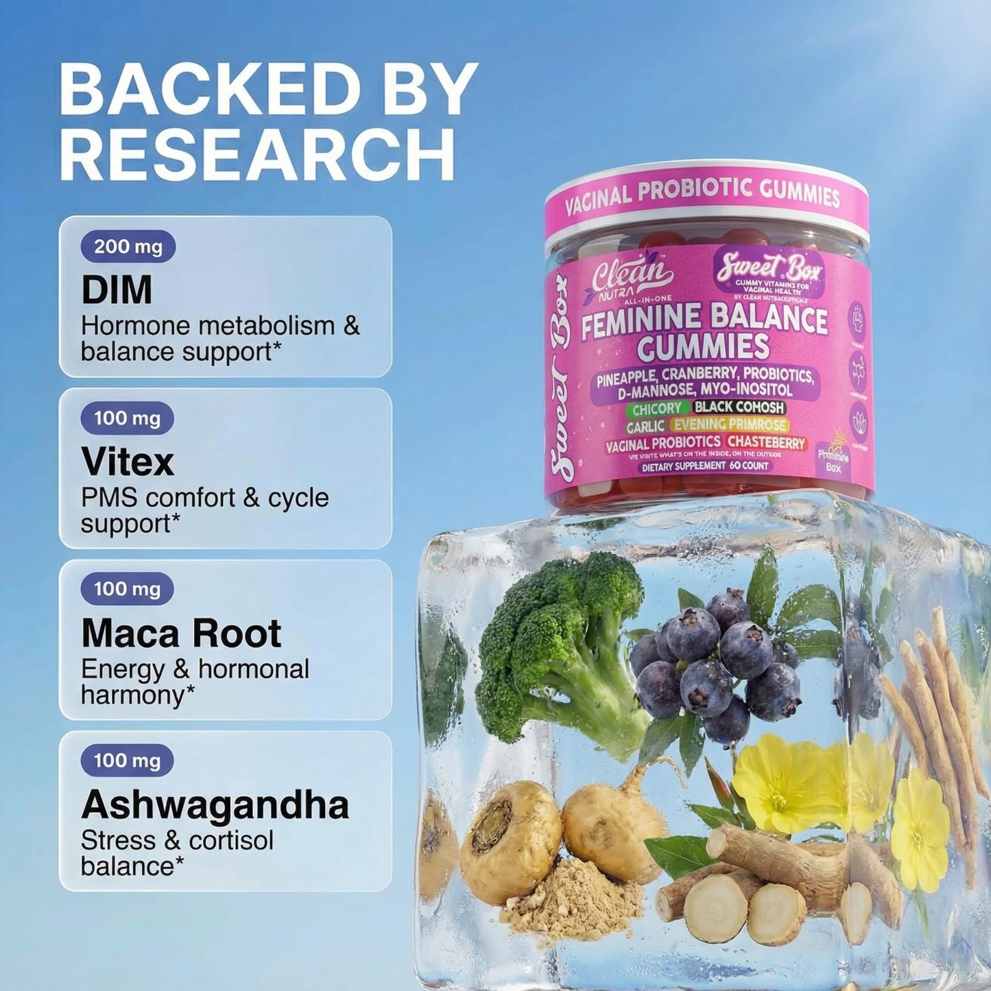 Clean Nutraceuticals Feminine Balance for Women 60 Gummies