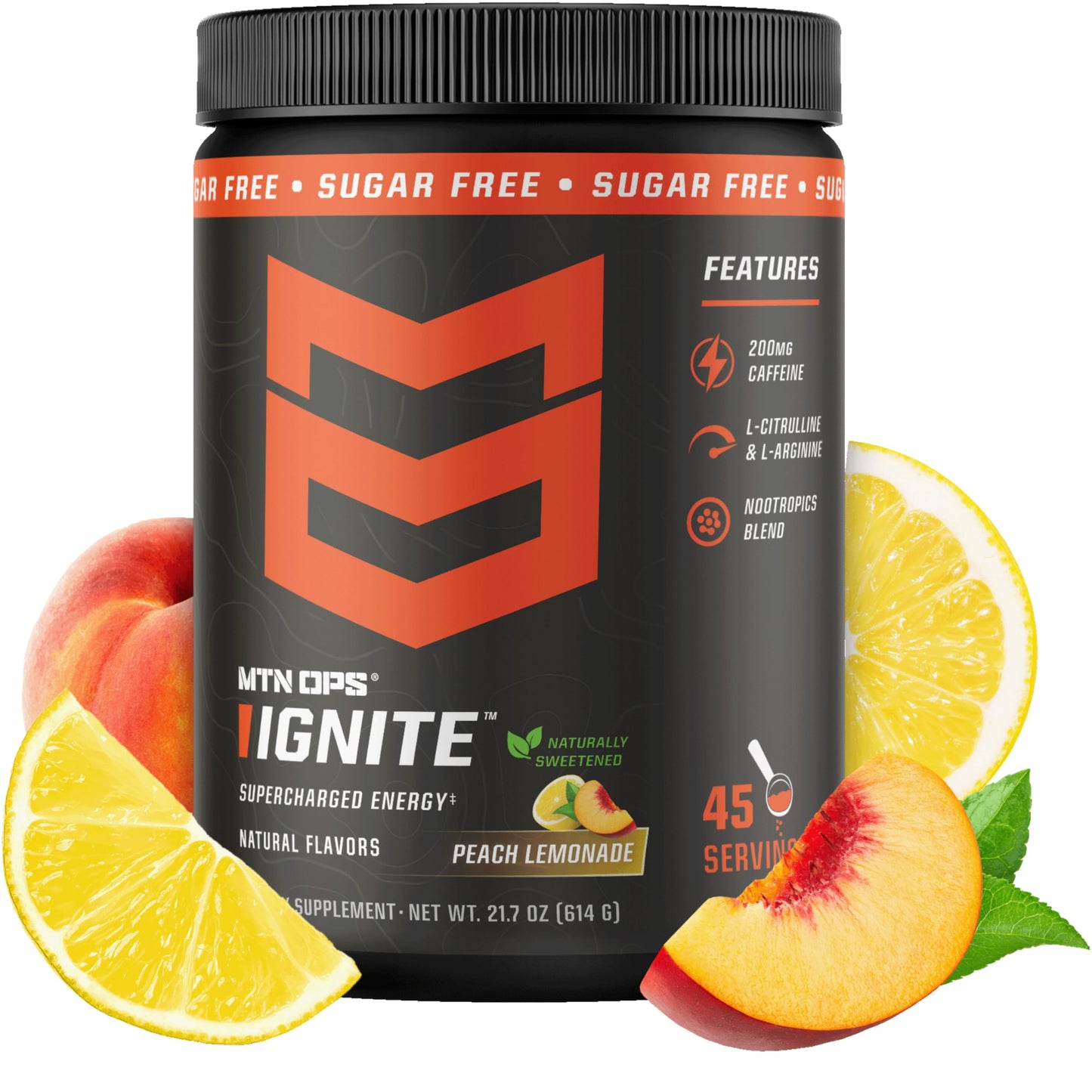 MTN OPS Ignite Energy Powder Peach Lemonade 22.4