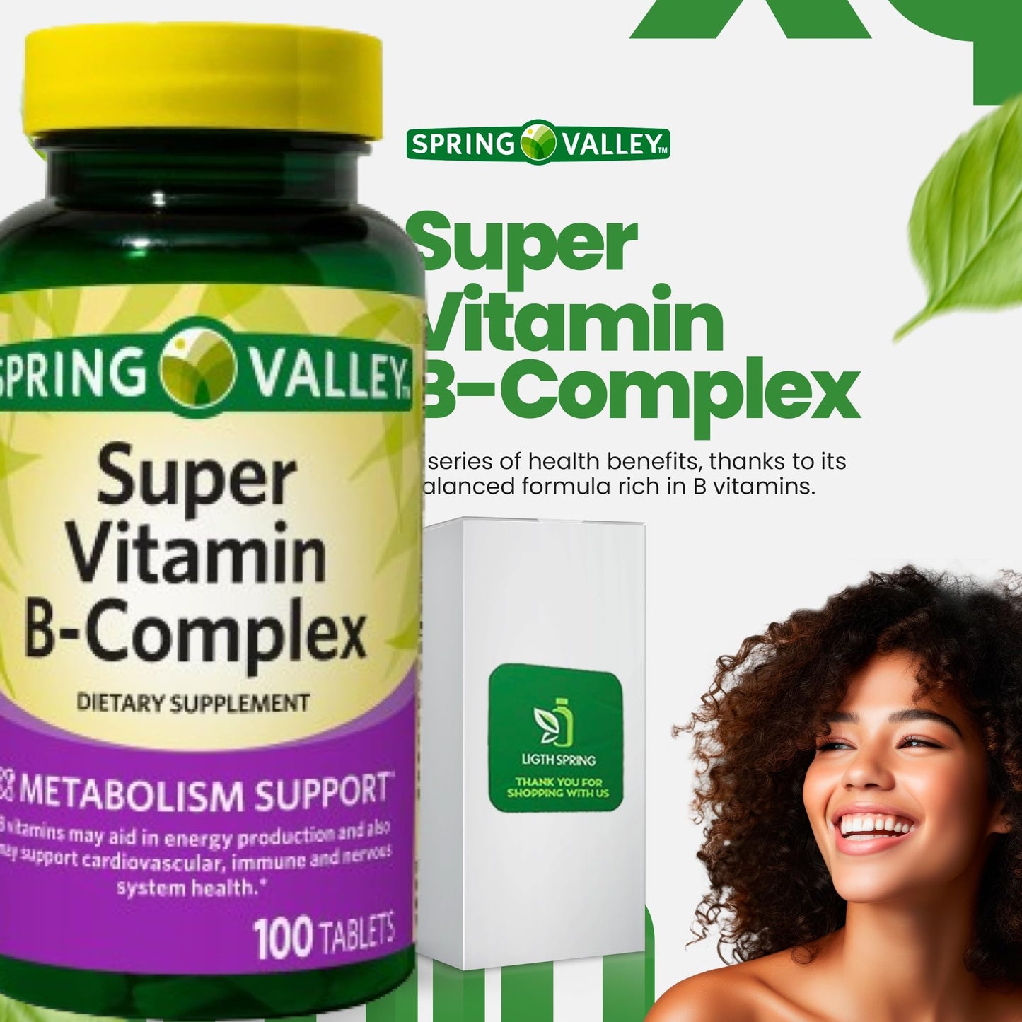 LightSpring Vitamin B-Complex 100 Tablets