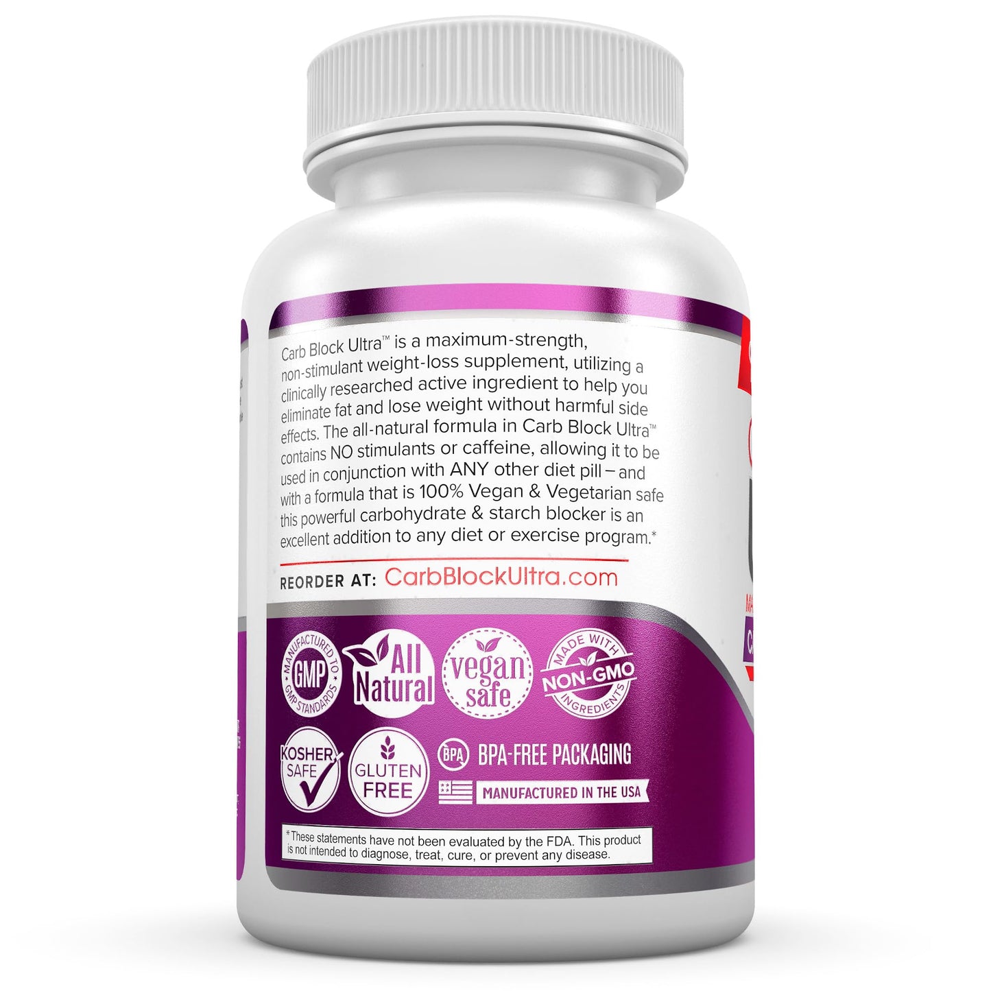Vivid Health Nutrition Carb Block Ultra White Kidney Bean Carbohydrate Blocker Capsules 60