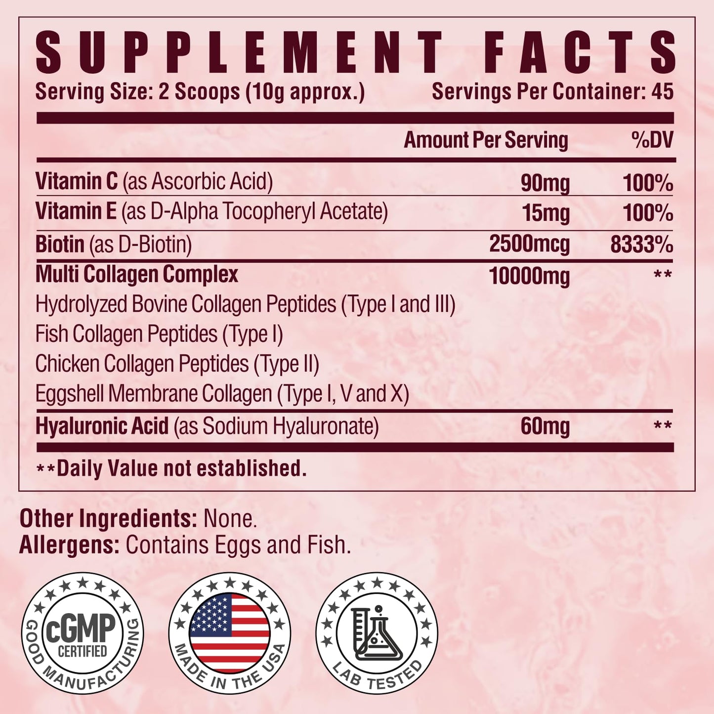 NUTRI POTENTIA Multi Collagen Peptides Powder - Type I, II, III, V, X with Vitamin C, E & Hyaluronic Acid, Hair, Skin, Nail Support, Unflavored, Non-GMO, 1 Pound