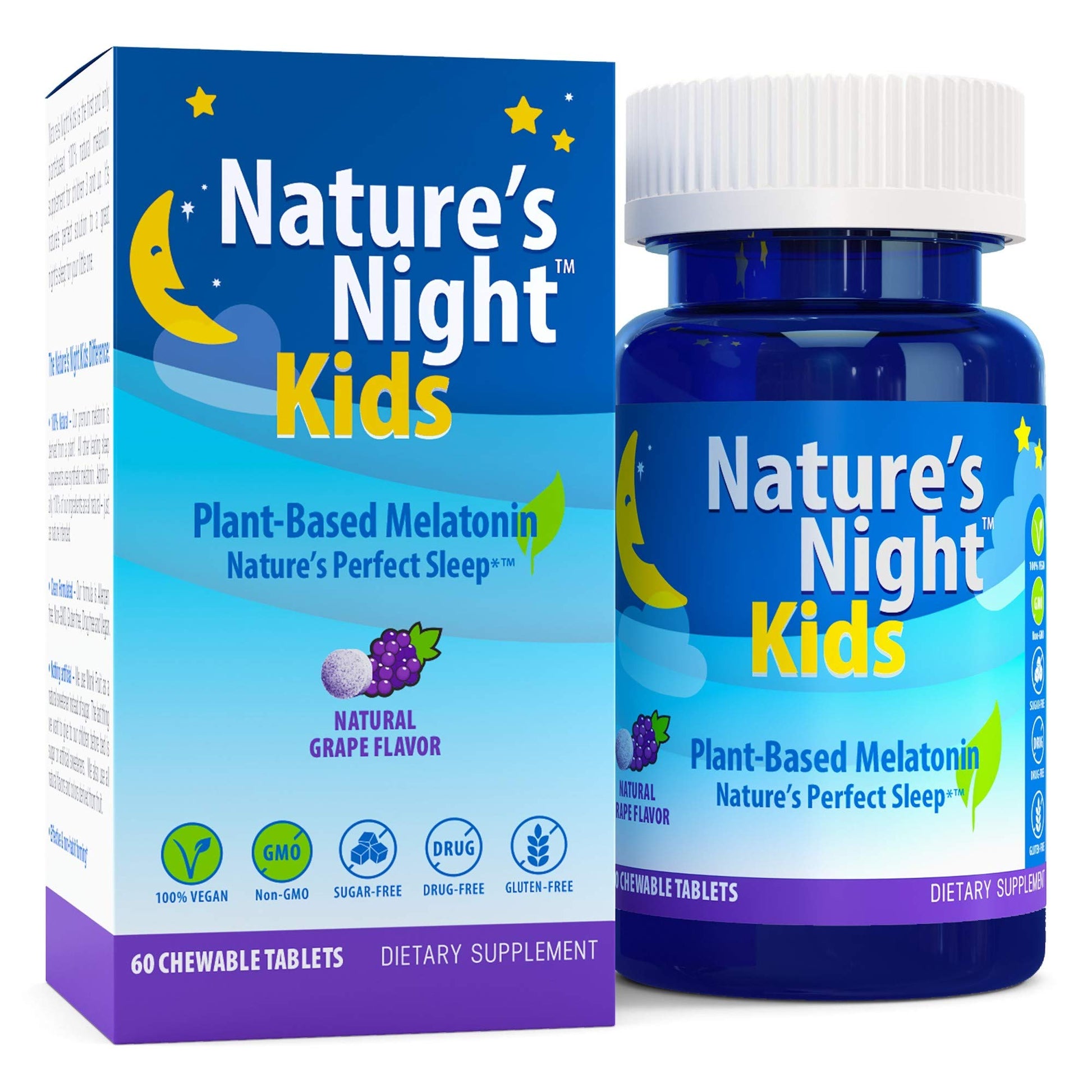 Nature's Night Kids Plant Based Melatonin 1MG Chewable Tablet 60