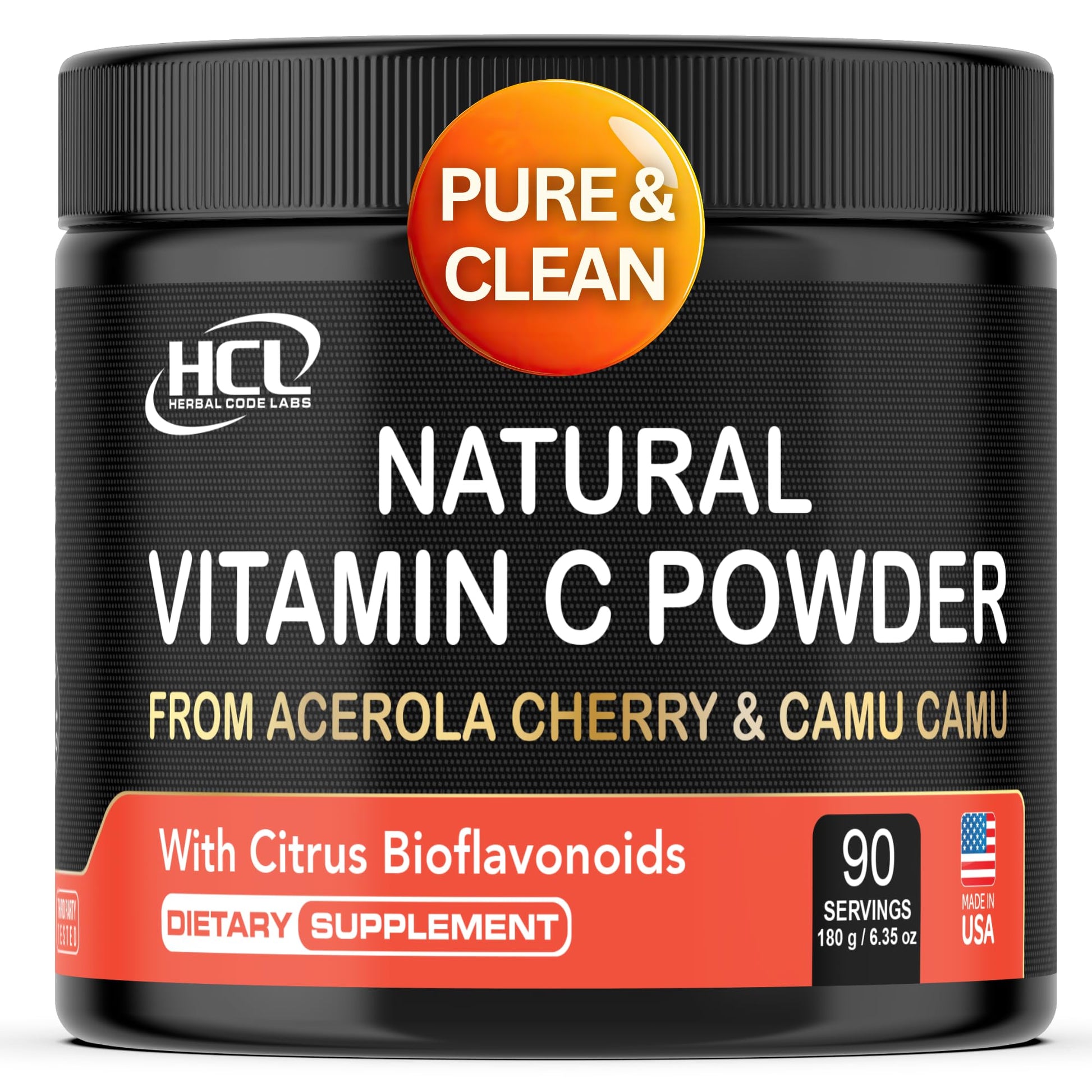 HCL Herbal Code Labs Vitamin C from Acerola Cherry & Camu Camu Powder - 4.23 oz