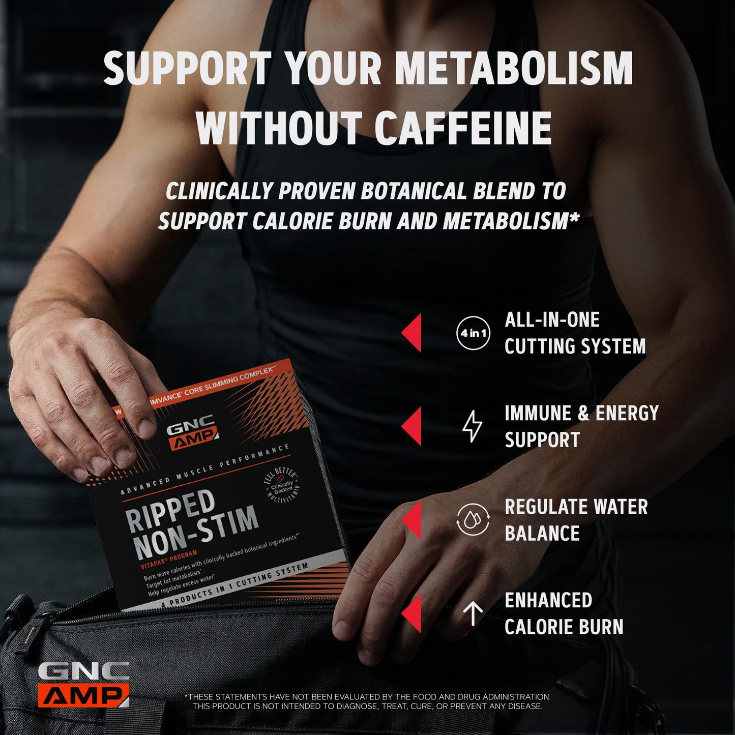 GNC AMP Ripped Non-Stim Vitapak Capsules, 30 Count