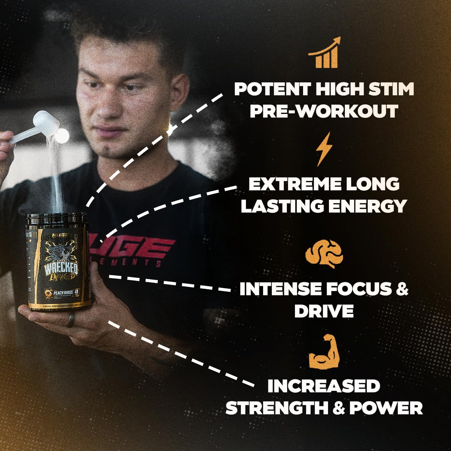 Huge Supplements Wrecked Enraged High Stim Pre Workout Powder 12