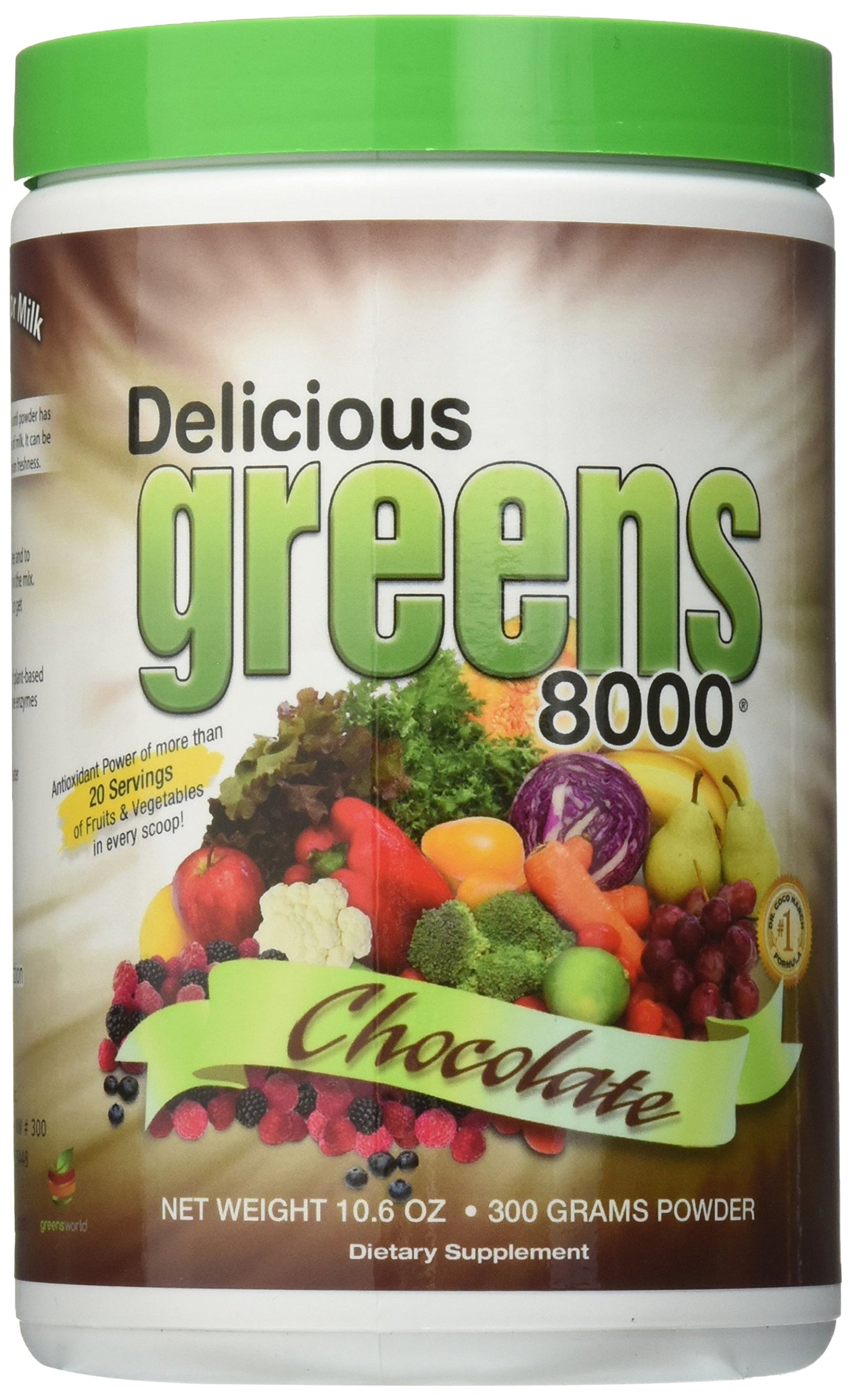 Greens World Delicious 8000 Supplement Powder, 10.6 Ounce