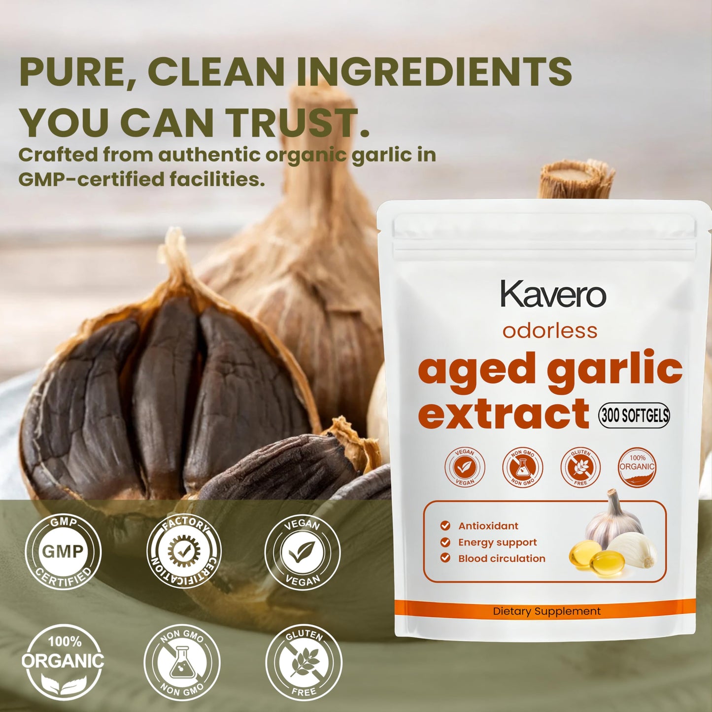 AUCIER Kavero Aged Garlic Extract Softgel 300