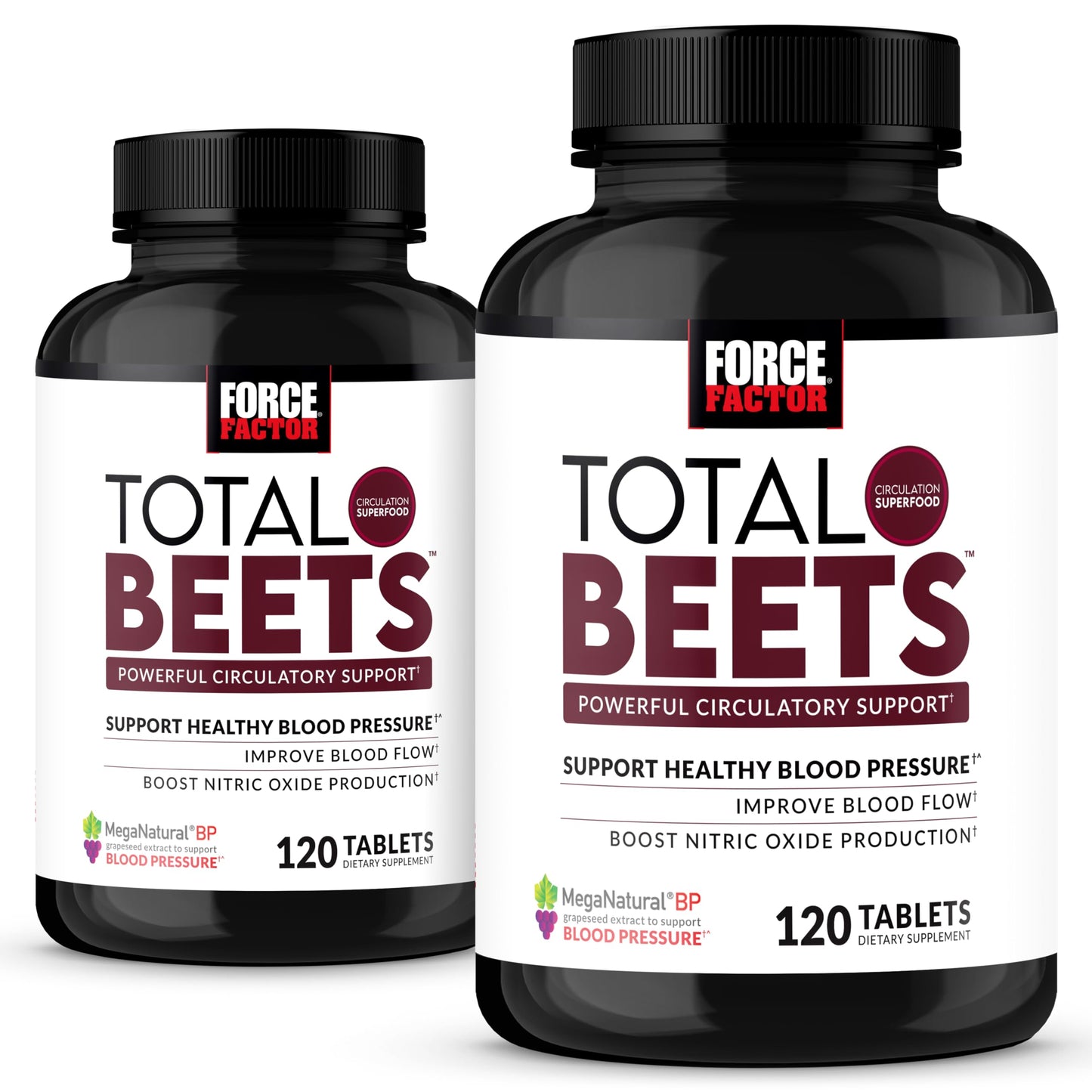 Force Factor Total Beets Nitric Oxide Supplement Tablets, 240 Count
