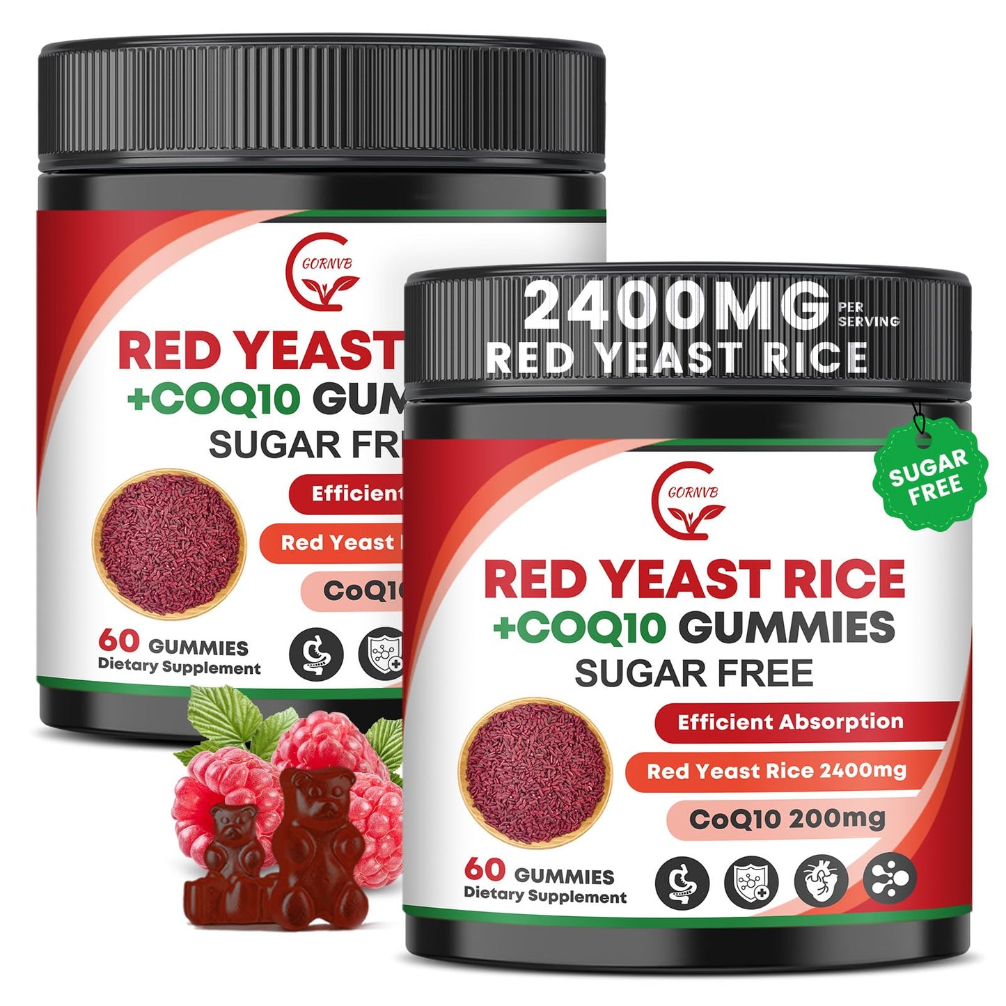 GORNVB Red Yeast Rice with CoQ10 Gummies, 120 Counts