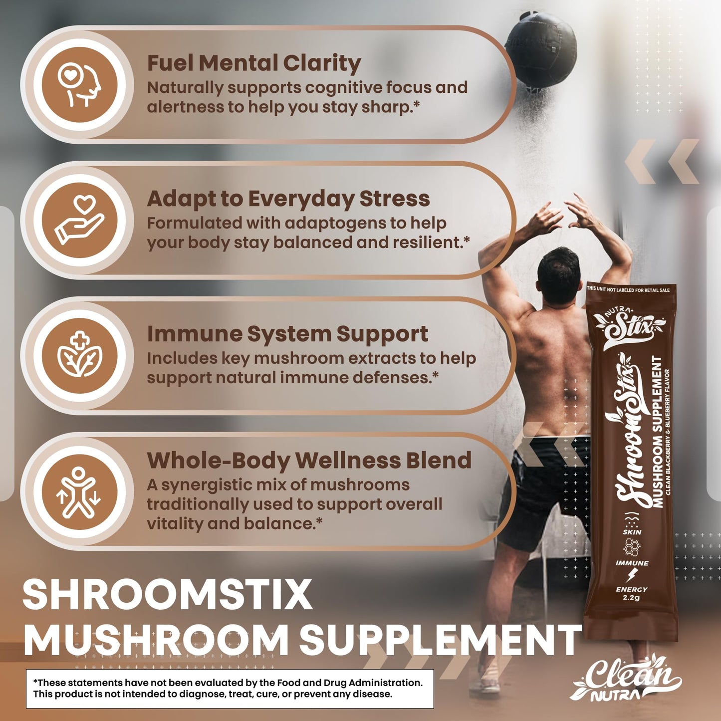 Clean Nutraceuticals Lions Mane Mushroom Supplement with Turkey Tail Reishi Cordyceps Chaga Maitake Meshima Poria Cocos Shiitake Oyster Porcini Enoki, 60 Capsules