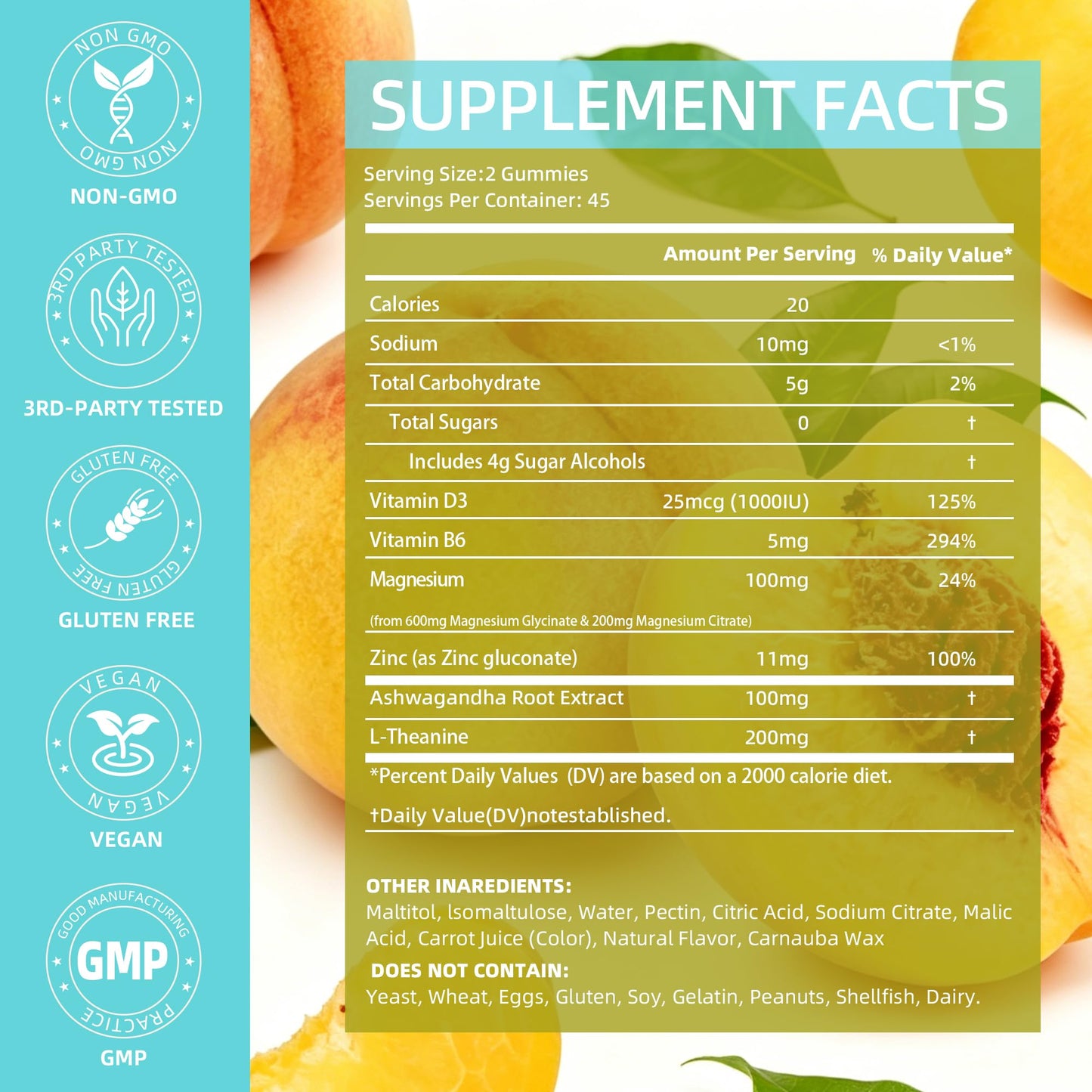 AXFMATE Magnesium Glycinate Gummies 90 Count