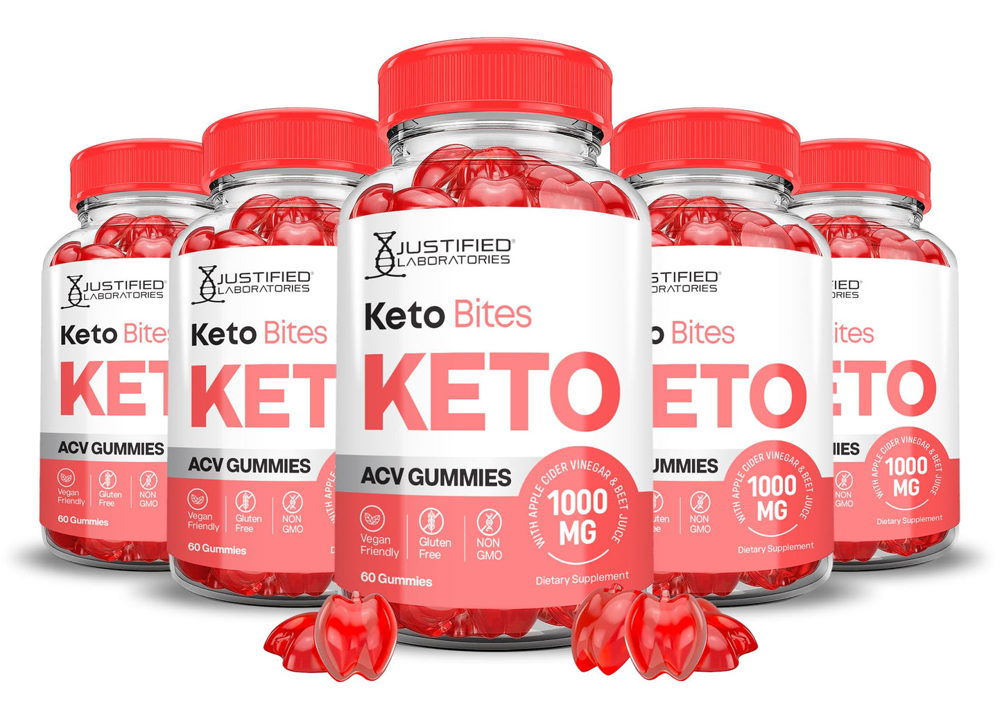 Justified Laboratories Keto Bites Keto ACV Gummies Advanced Formula 1000MG, 300 Gummies