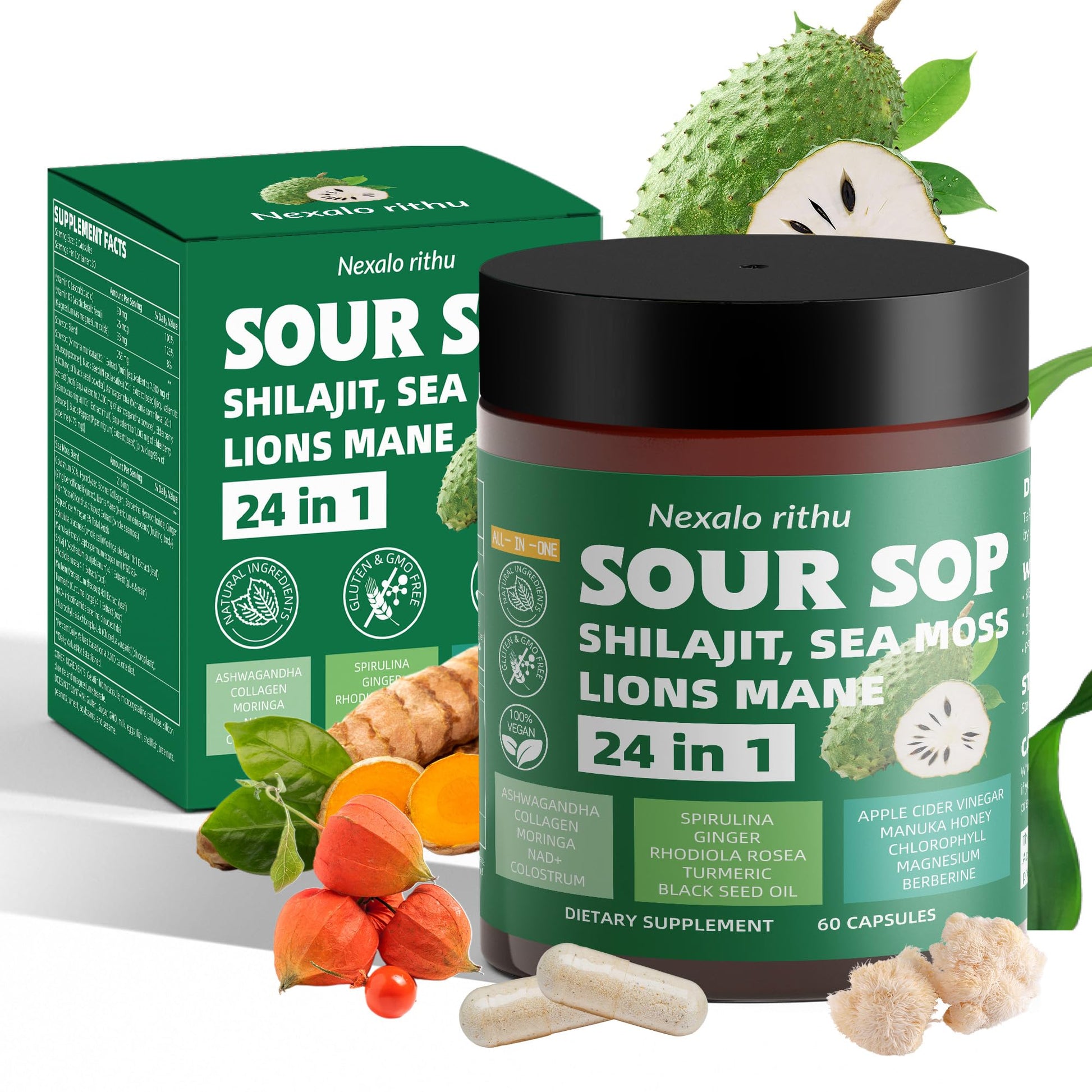 Nexalo rithu Soursop Capsules 1 Count