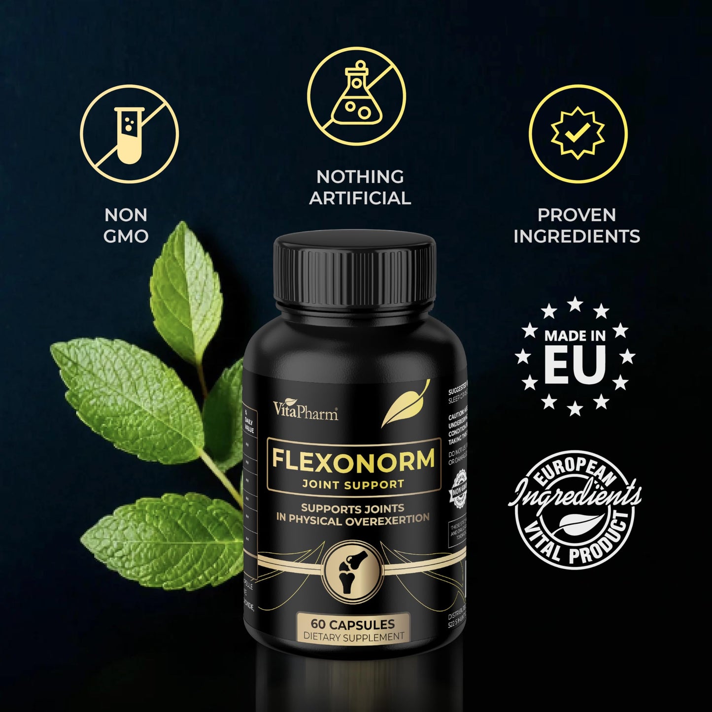 VitaPharm Flexonorm Joint Supplements for Women & Men Capsule, 60 Count