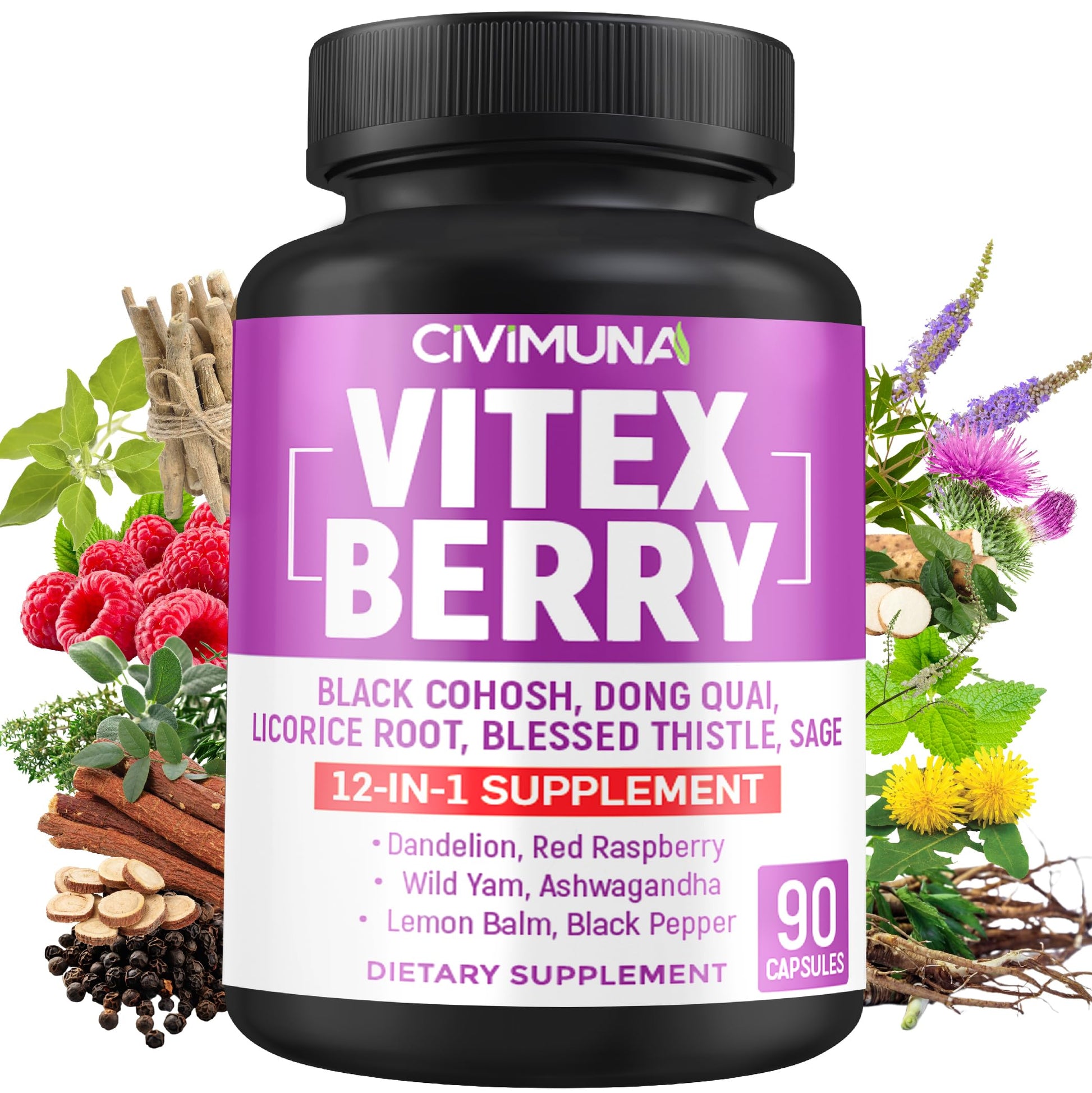 CIVIMUNA Vitex Berry Extract, 90 Capsules