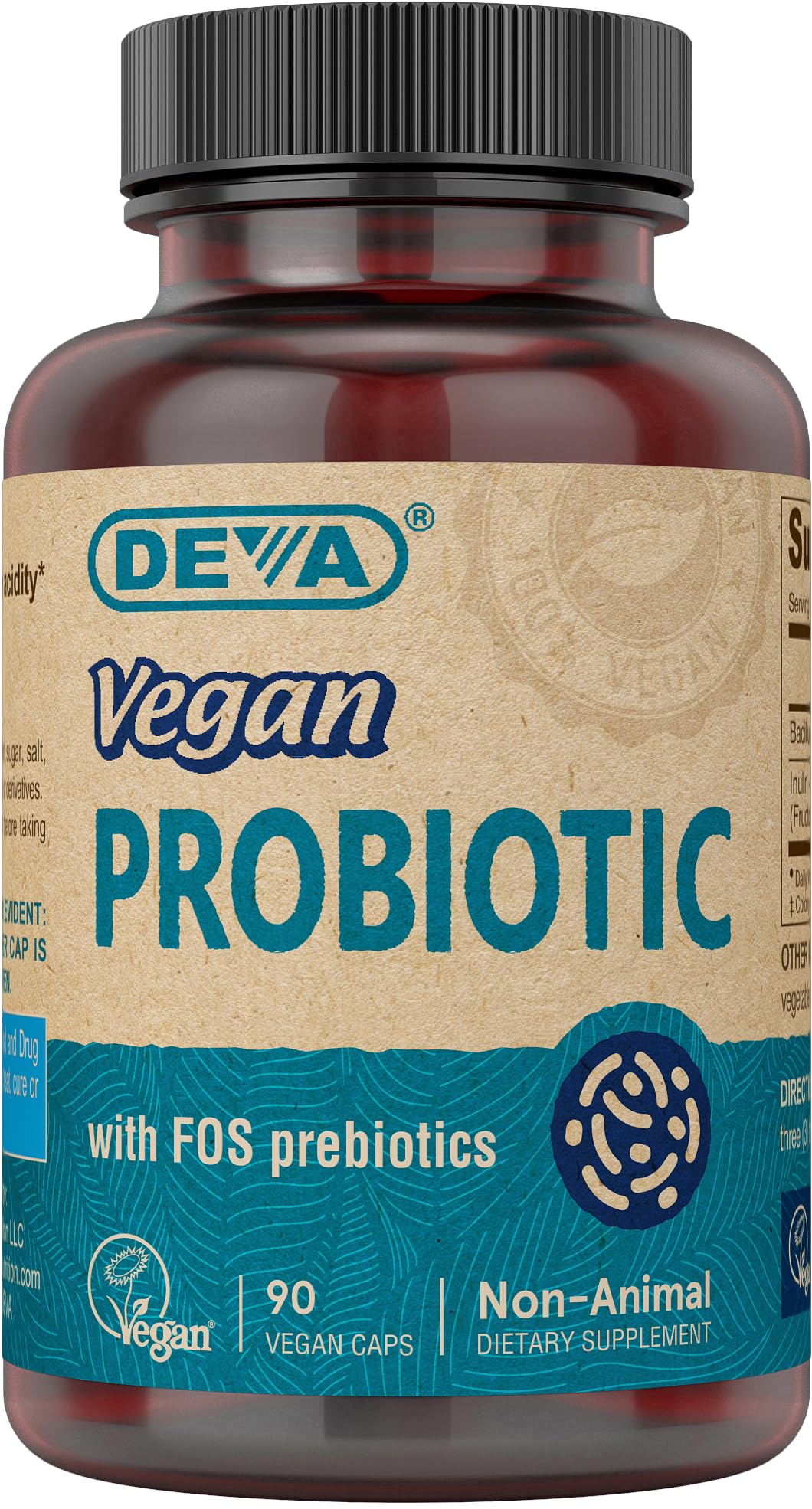 DEVA Vegan Probiotic with FOS Prebiotics 2 Billion CFU Capsule 90 Count